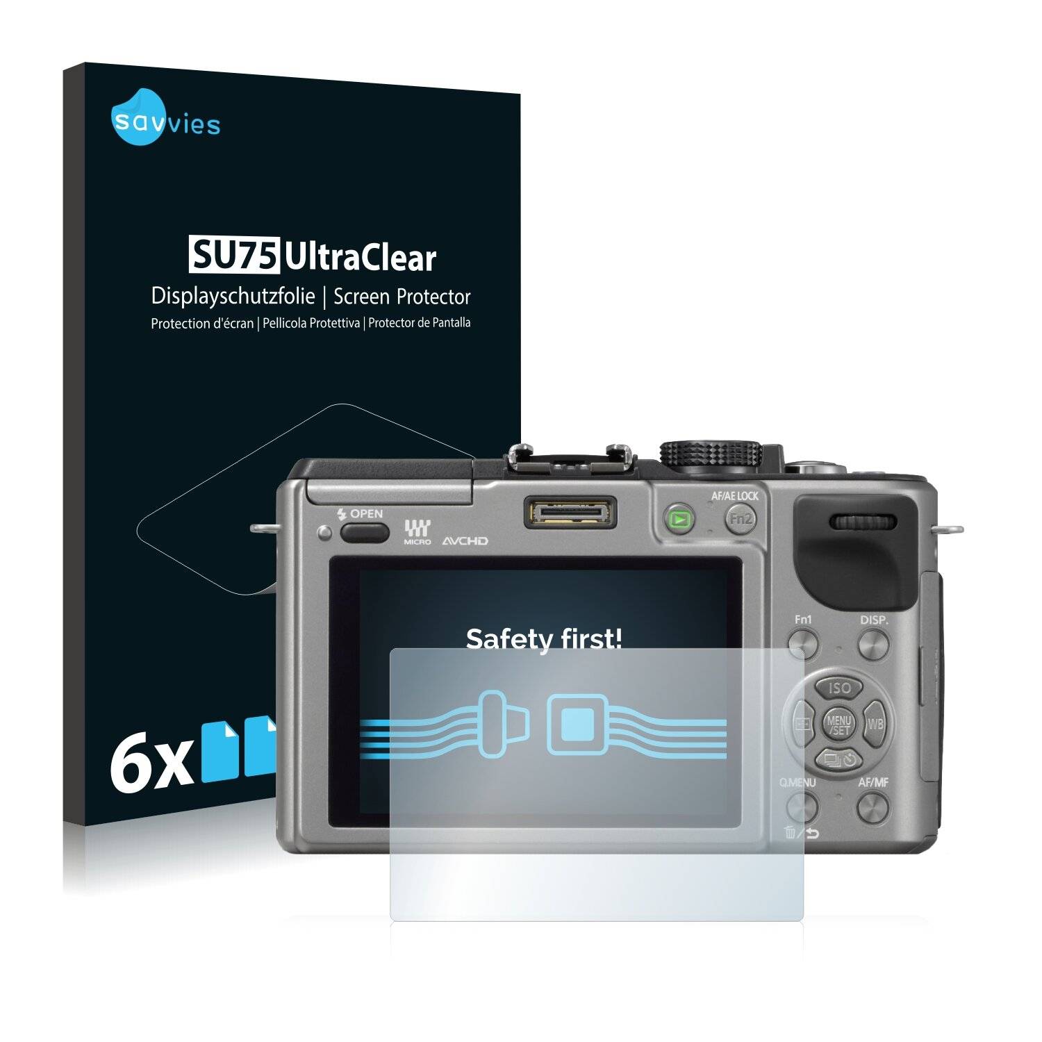 6x Savvies SU75 Displayschutzfolie für Panasonic Lumix