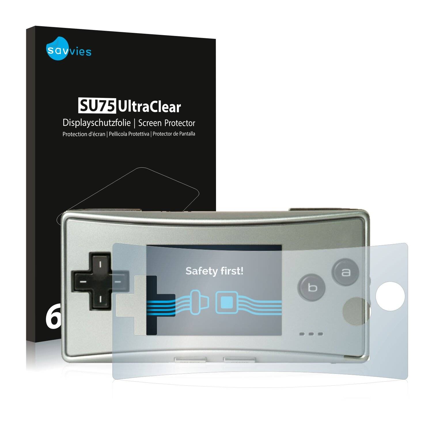 6x Savvies SU75 Displayschutzfolie für Nintendo Gameboy