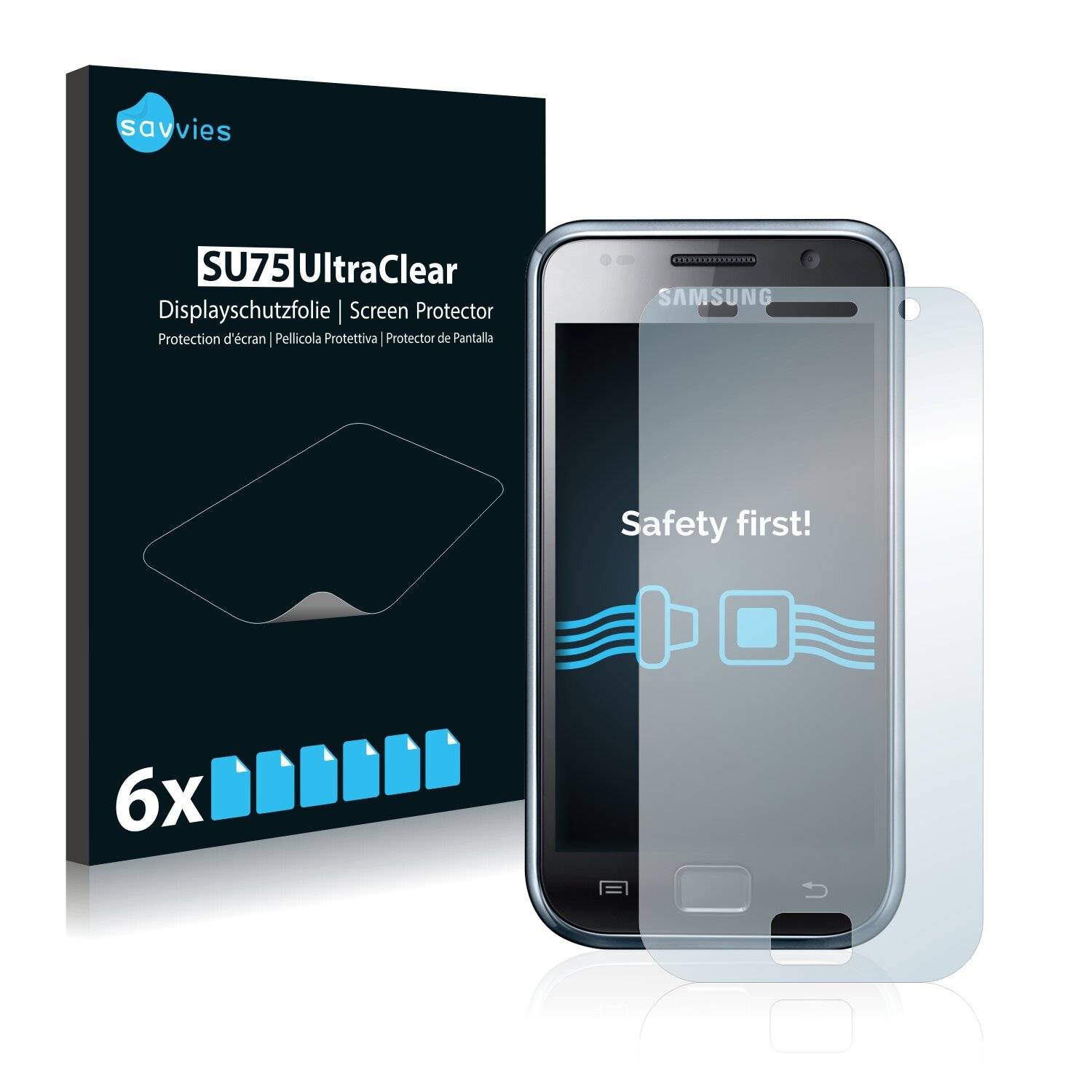 6x Savvies SU75 Displayschutzfolie für Samsung Galaxy S