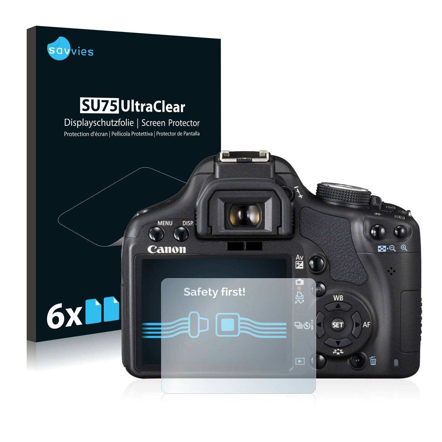 6x Savvies SU75 Displayschutzfolie für Canon EOS