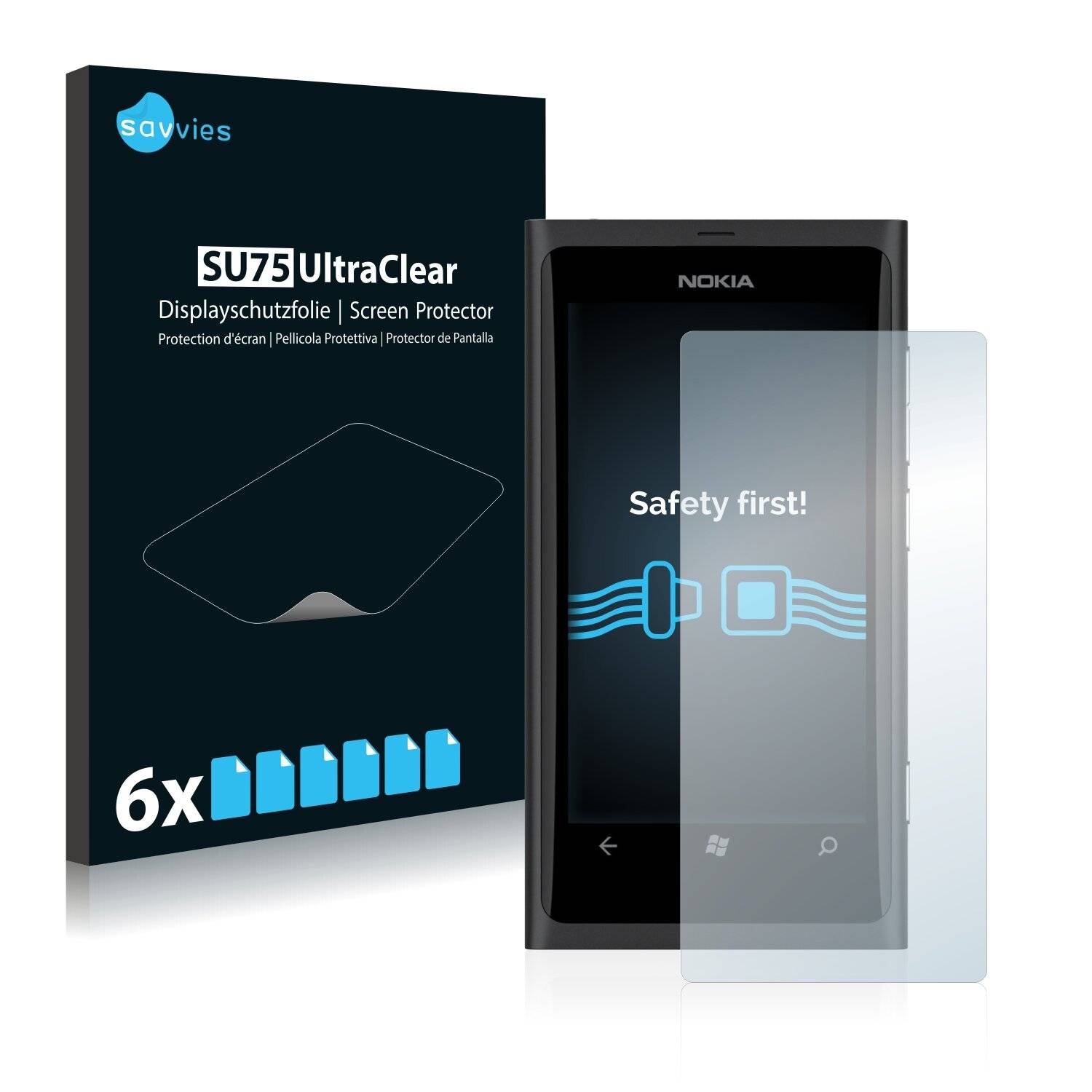 6x Savvies SU75 Displayschutzfolie für Nokia Lumia