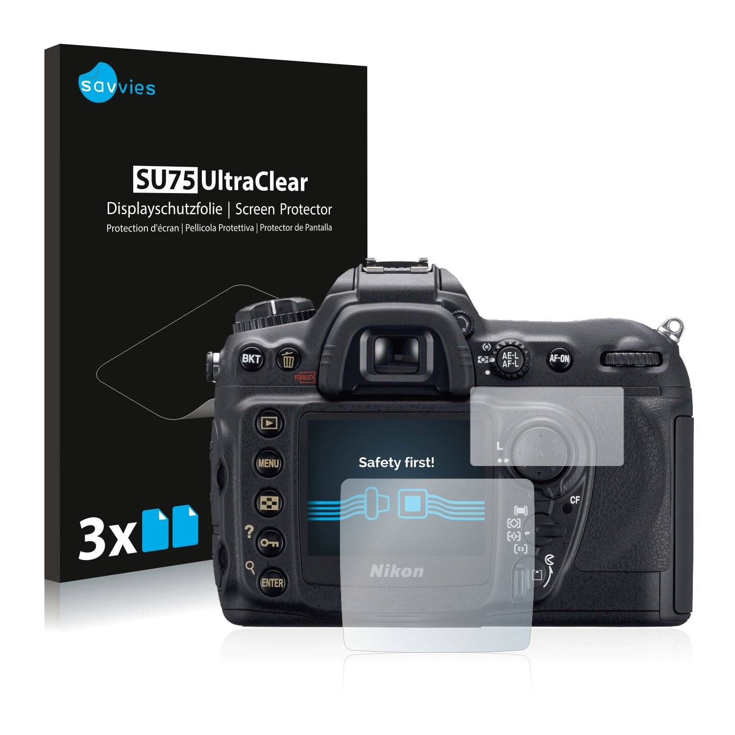 6x Savvies SU75 Displayschutzfolie für Nikon
