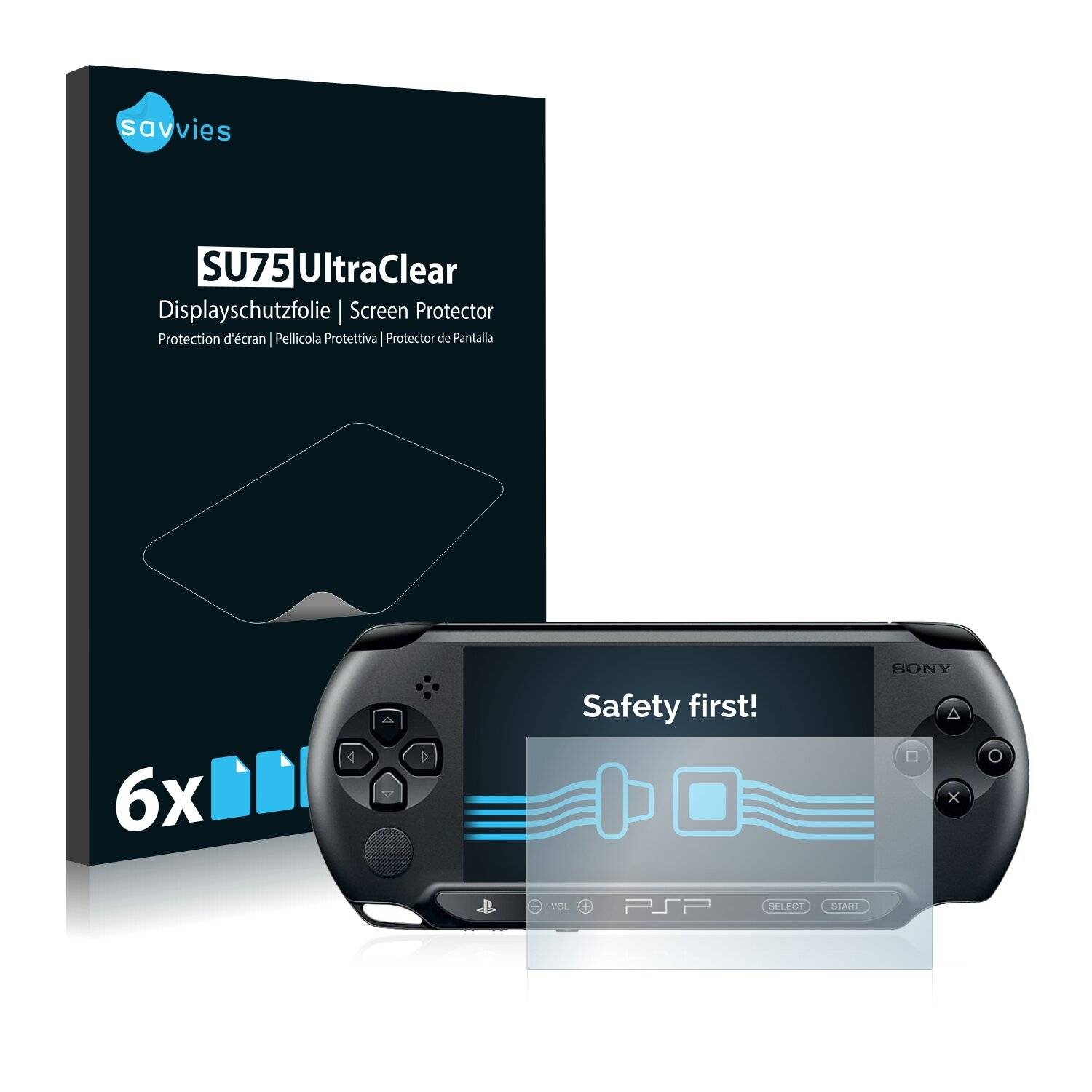 6x Savvies SU75 Displayschutzfolie für Sony PSP Street