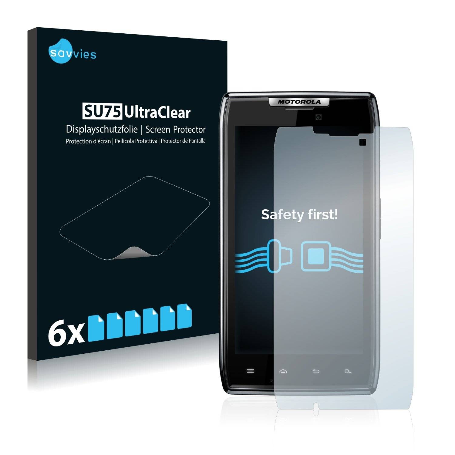6x Savvies SU75 Displayschutzfolie für Motorola Razr 1