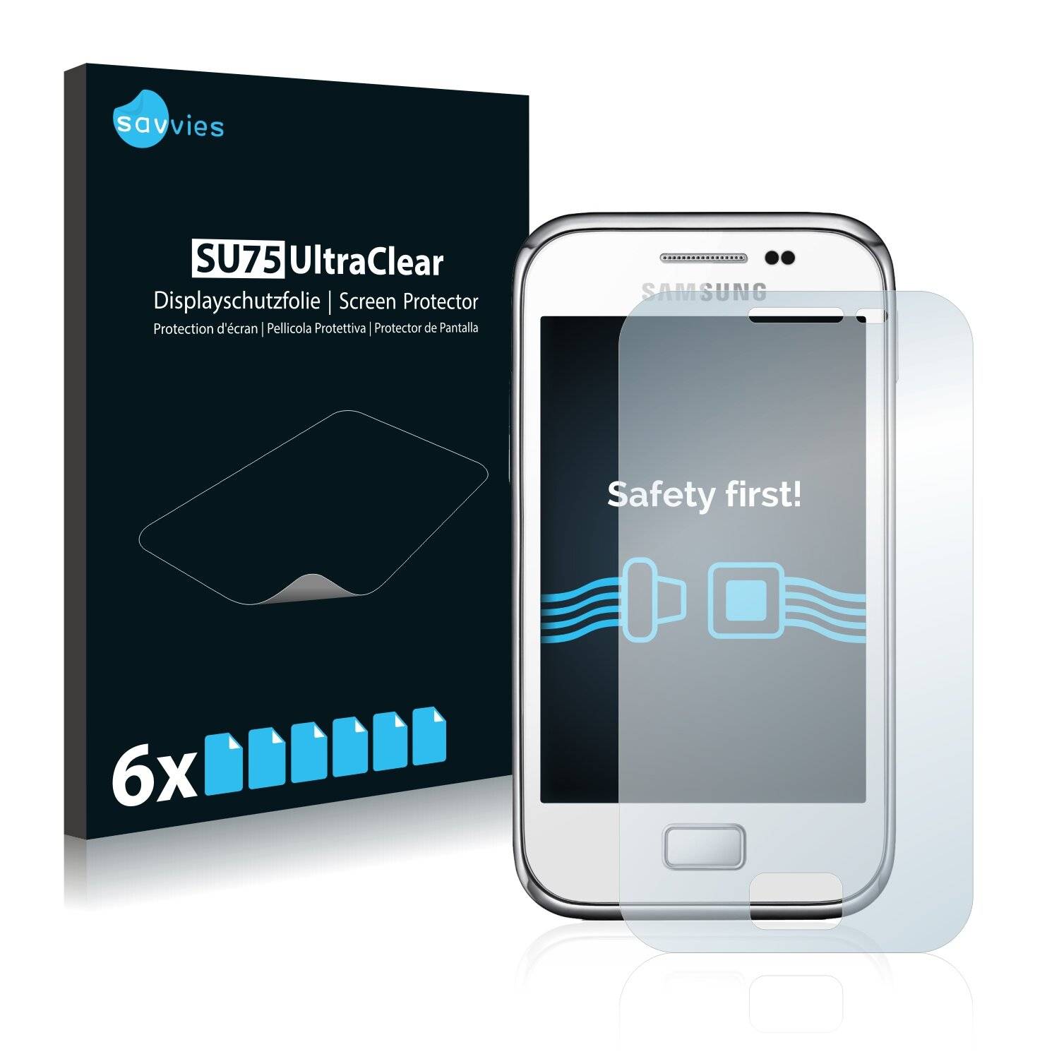 6x Savvies SU75 Displayschutzfolie für Samsung Galaxy Ace Plus