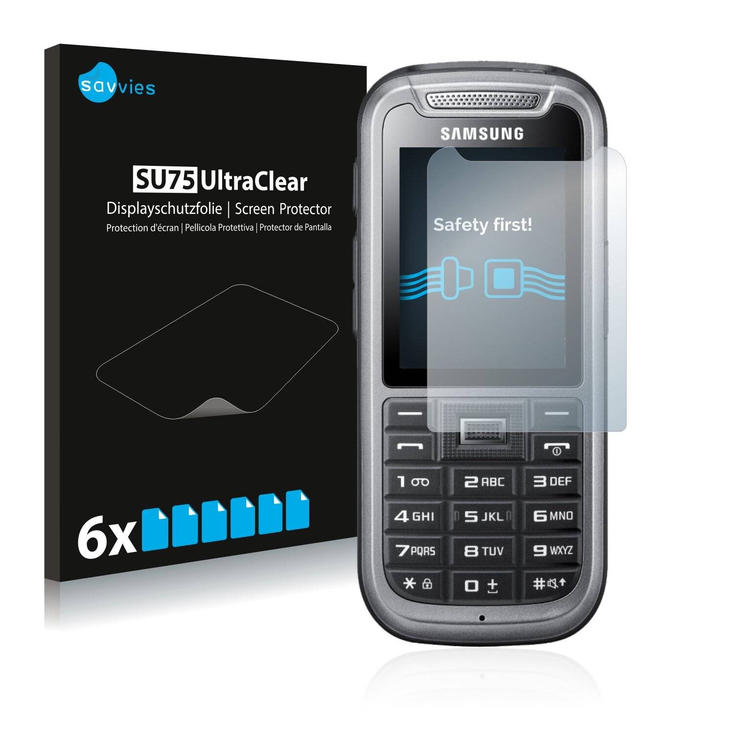 6x Savvies SU75 Displayschutzfolie für Samsung
