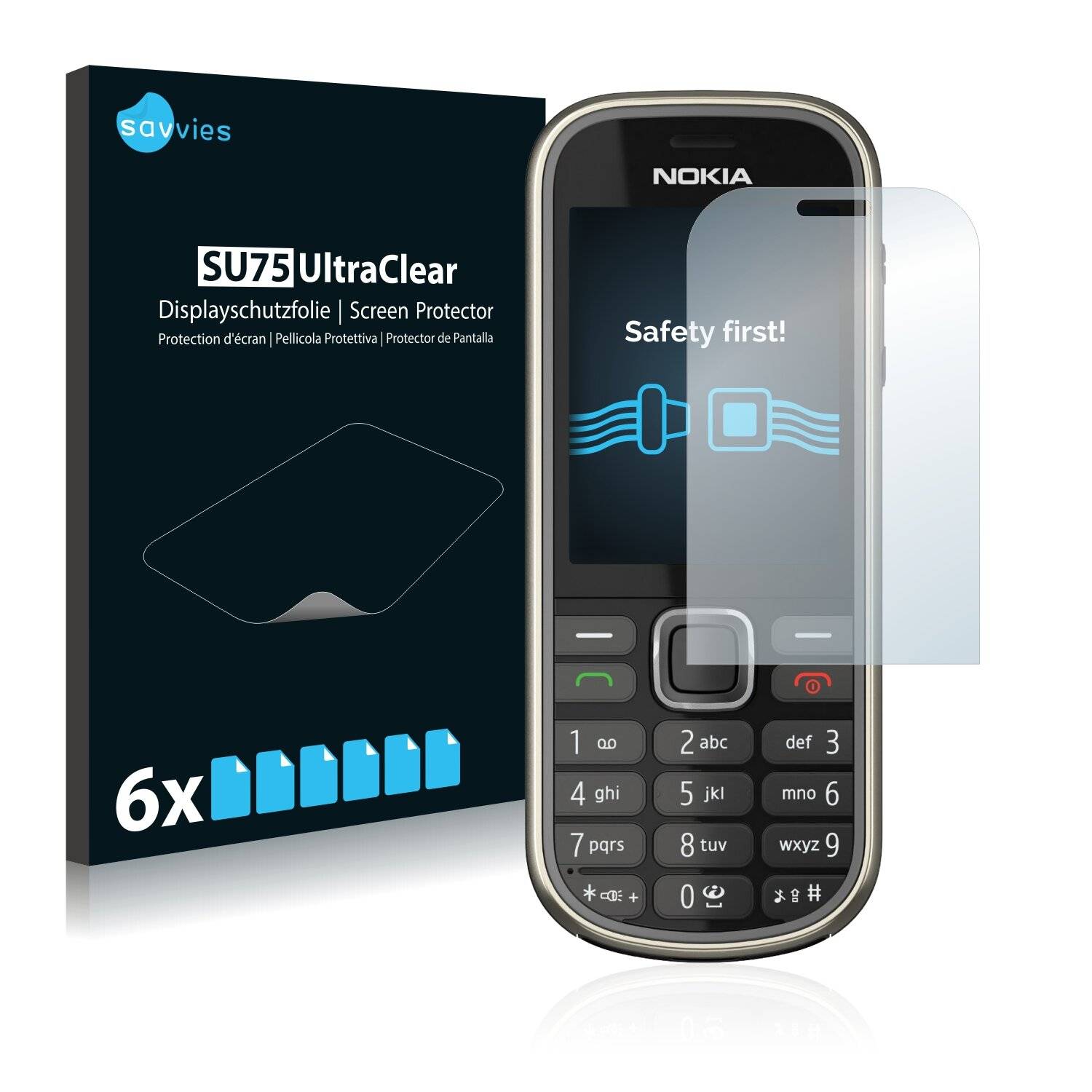 6x Savvies SU75 Displayschutzfolie für Nokia 3720