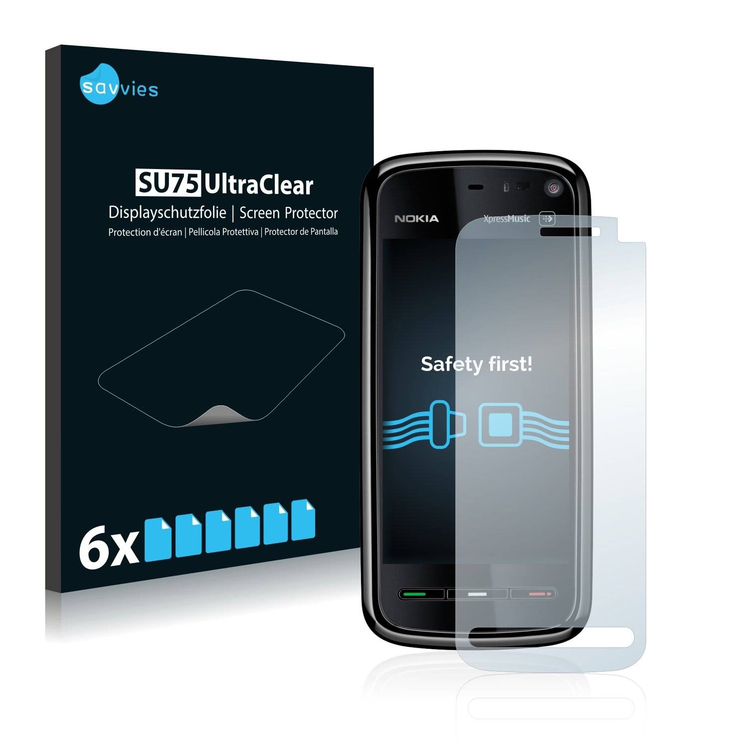6x Savvies SU75 Displayschutzfolie für Nokia 5800