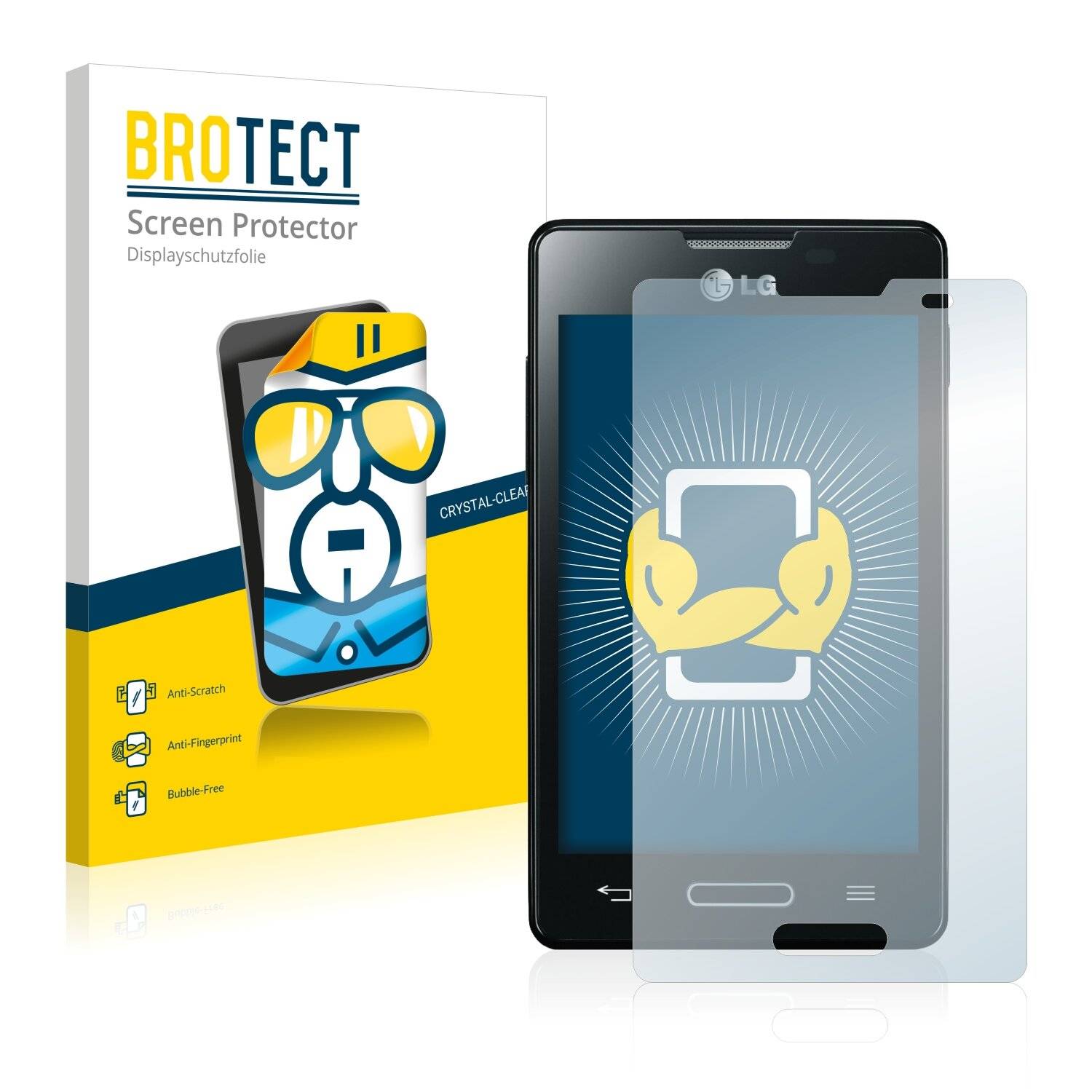 2x BROTECT HD-Clear Displayschutzfolie für LG Electronics E440 Optimus L4