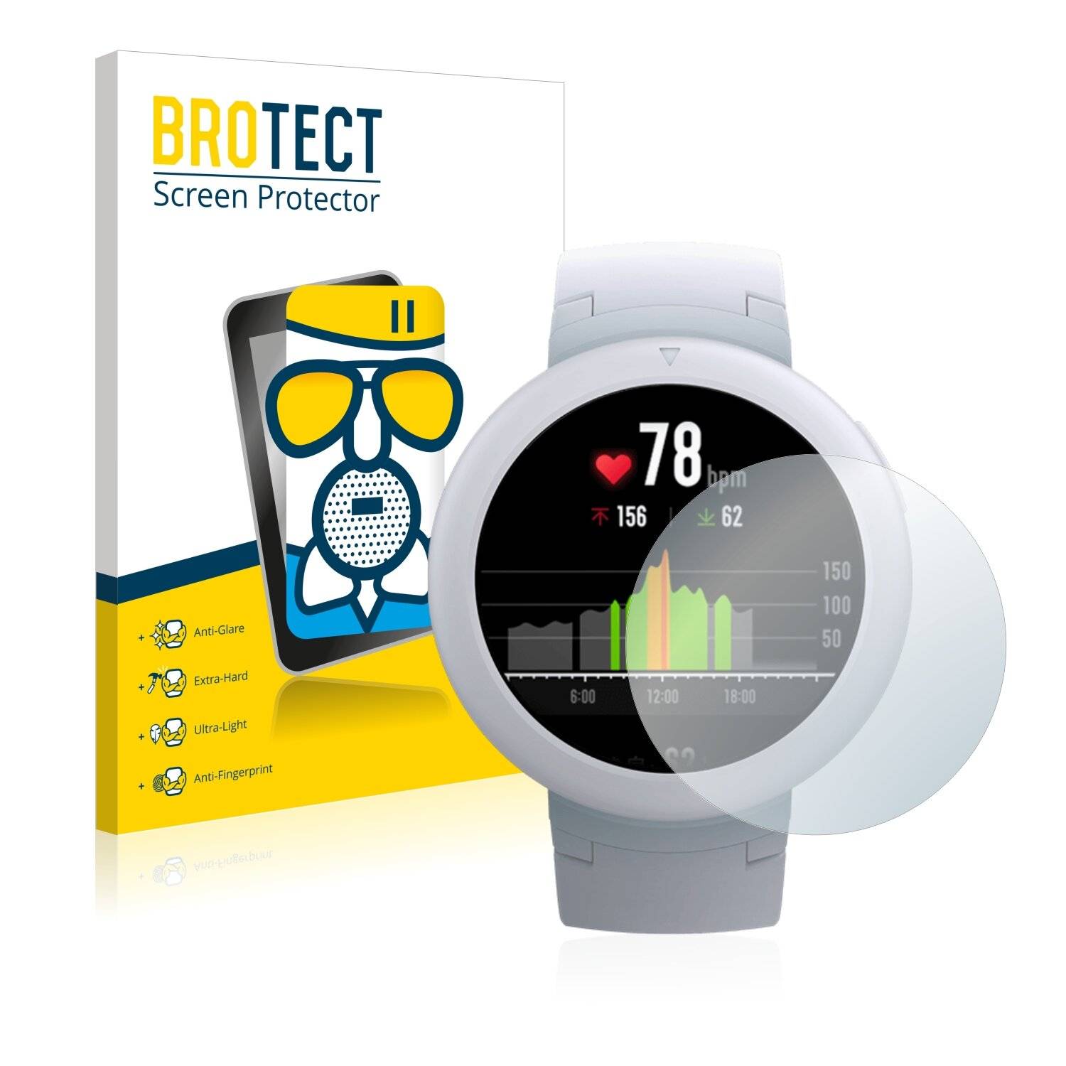 BROTECT AirGlass Matte Schutzglas Folie für Huami Amazfit Verge
