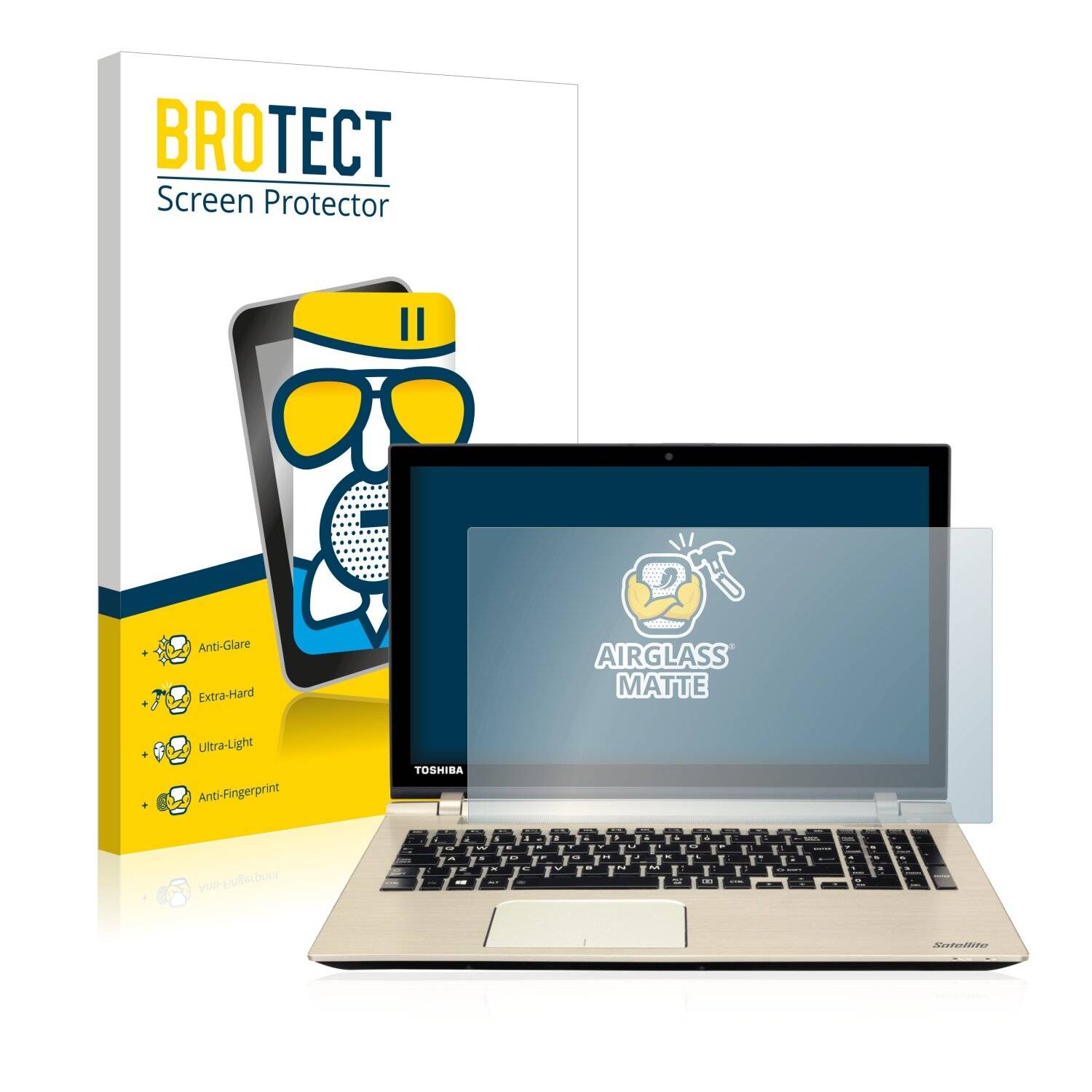 BROTECT AirGlass Matte Schutzglas Folie für Toshiba Satellite