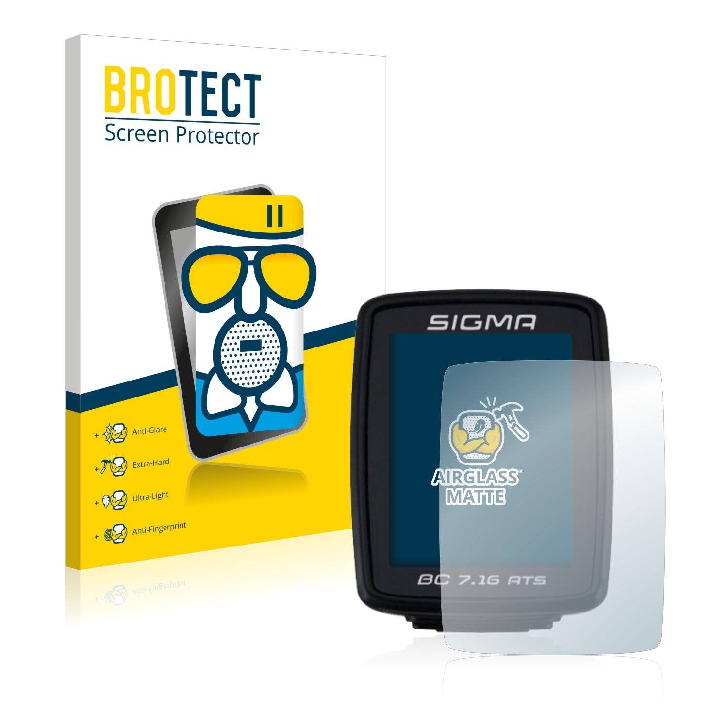 BROTECT AirGlass Matte Schutzglas Folie für Sigma BC 7.16