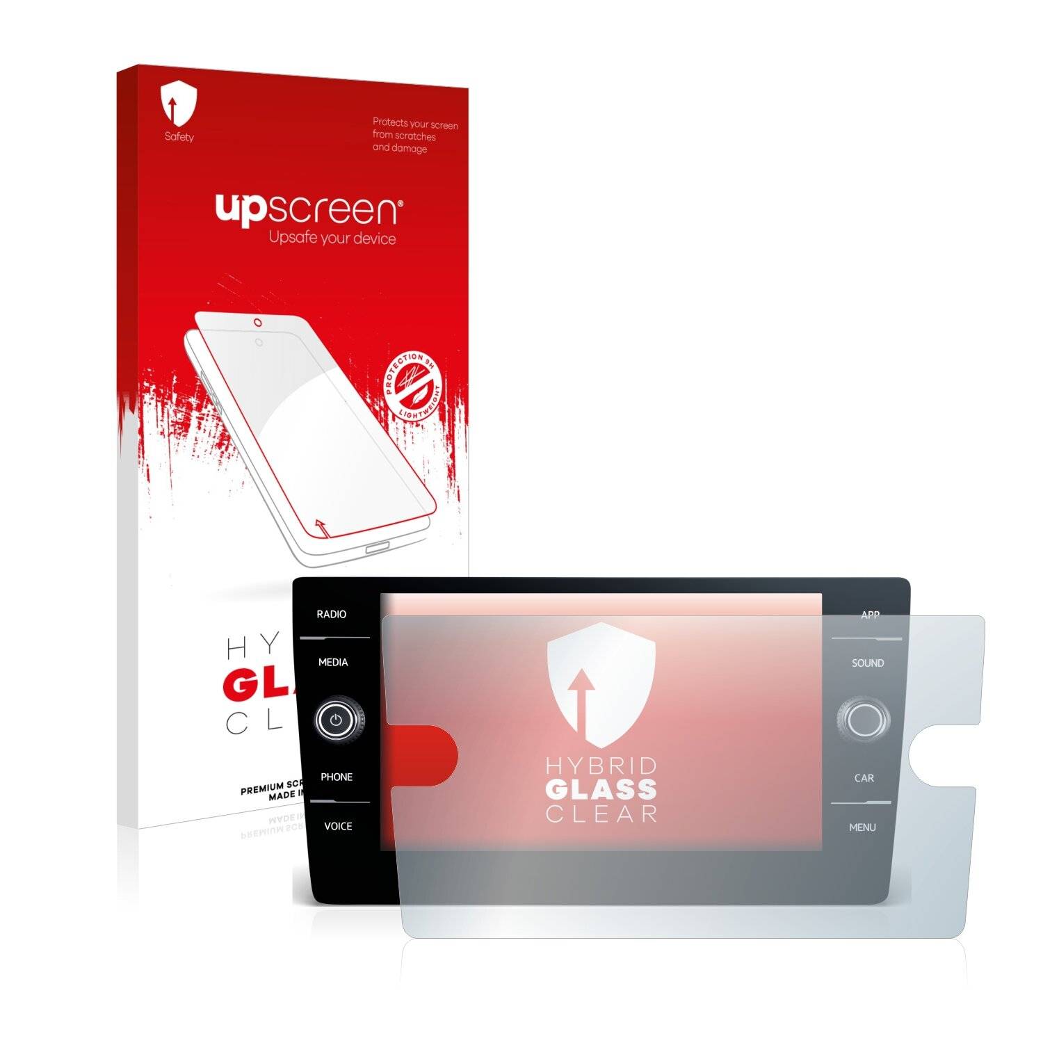 upscreen Hybrid Glass Clear Premium Schutzglas Folie für Volkswagen Golf 2017-2019 Discover