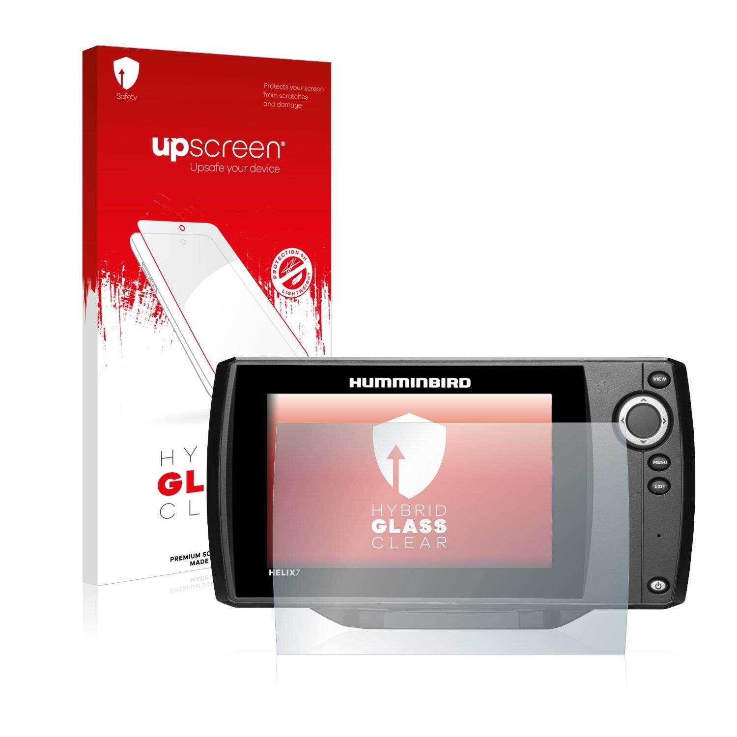 upscreen Hybrid Glass Clear Premium Schutzglas Folie für Humminbird Helix 8 CHIRP GPS