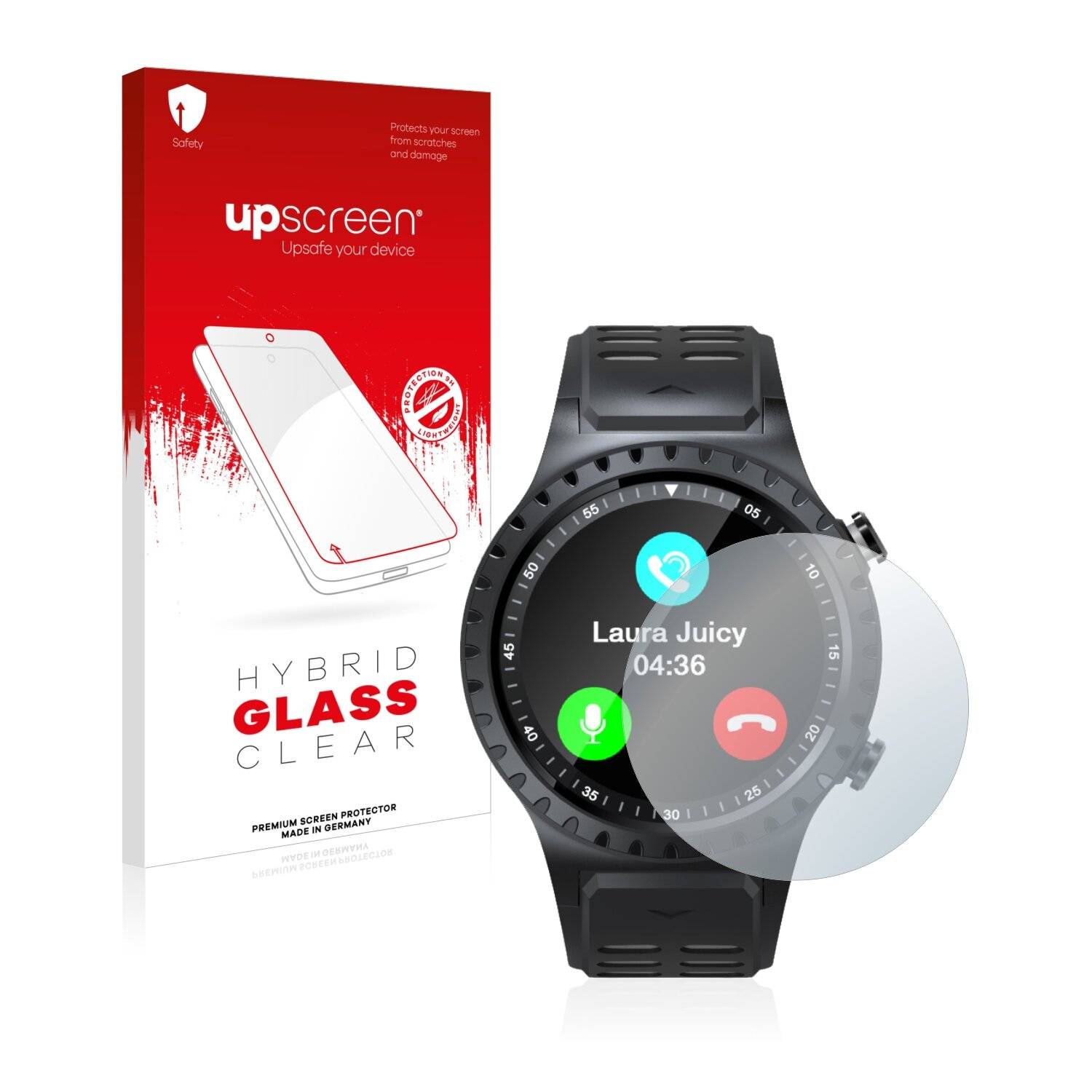 upscreen Hybrid Glass Clear Premium Schutzglas Folie für Evolveo Sportwatch