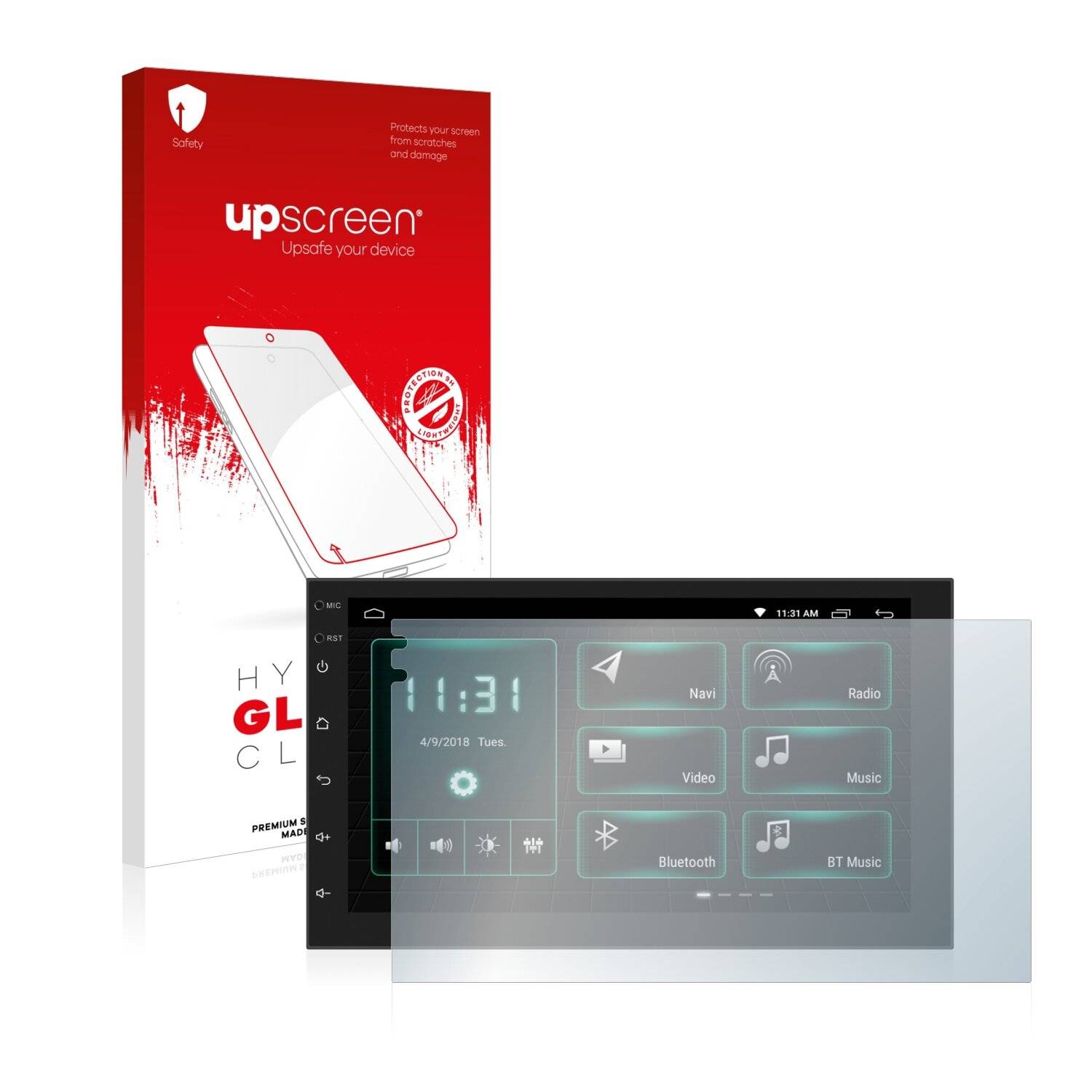 upscreen Hybrid Glass Clear Premium Schutzglas Folie für Phonocar MediaStation