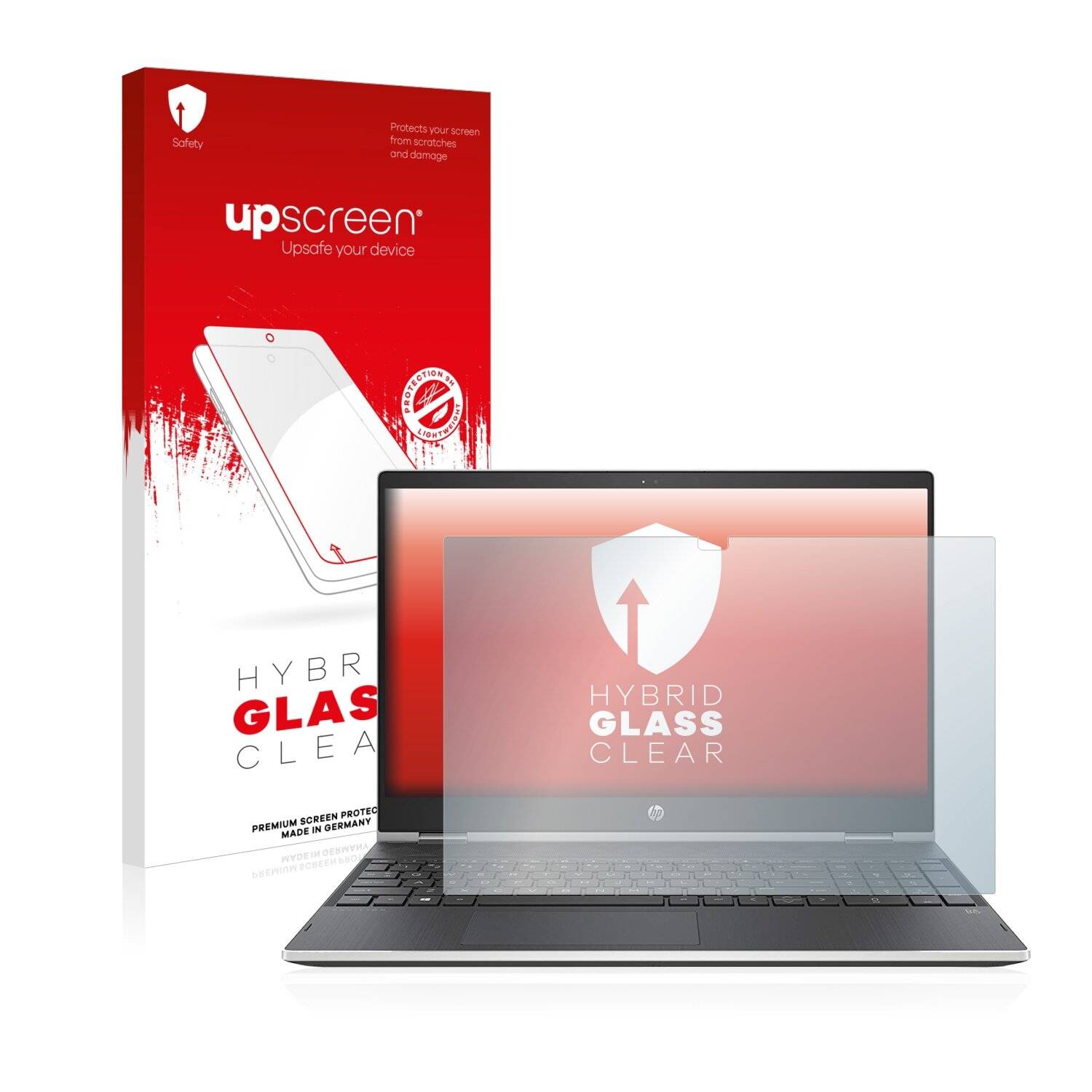 upscreen Hybrid Glass Clear Premium Schutzglas Folie für HP Pavilion Convertible x360