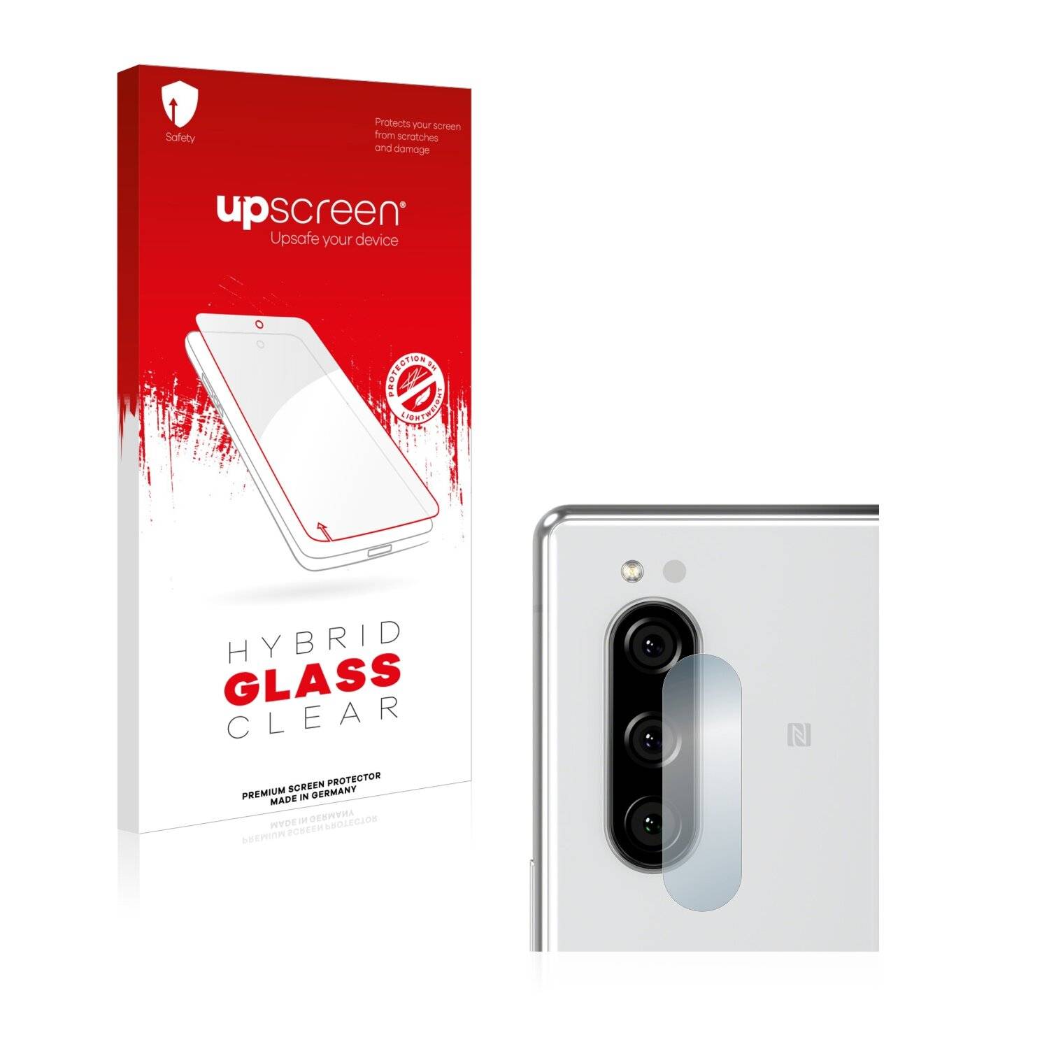 upscreen Hybrid Glass Clear Premium Schutzglas Folie für Sony Xperia 5 (NUR