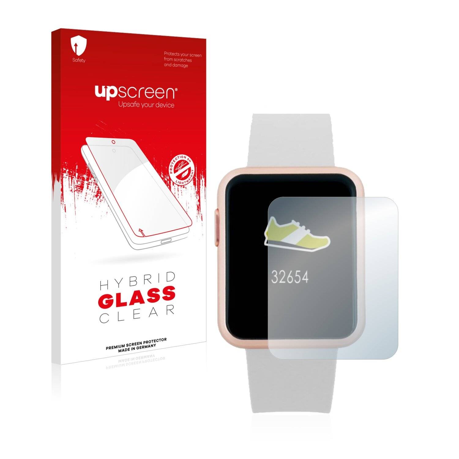 upscreen Hybrid Glass Clear Premium Schutzglas Folie für Xlyne X-Watch Keto Sun