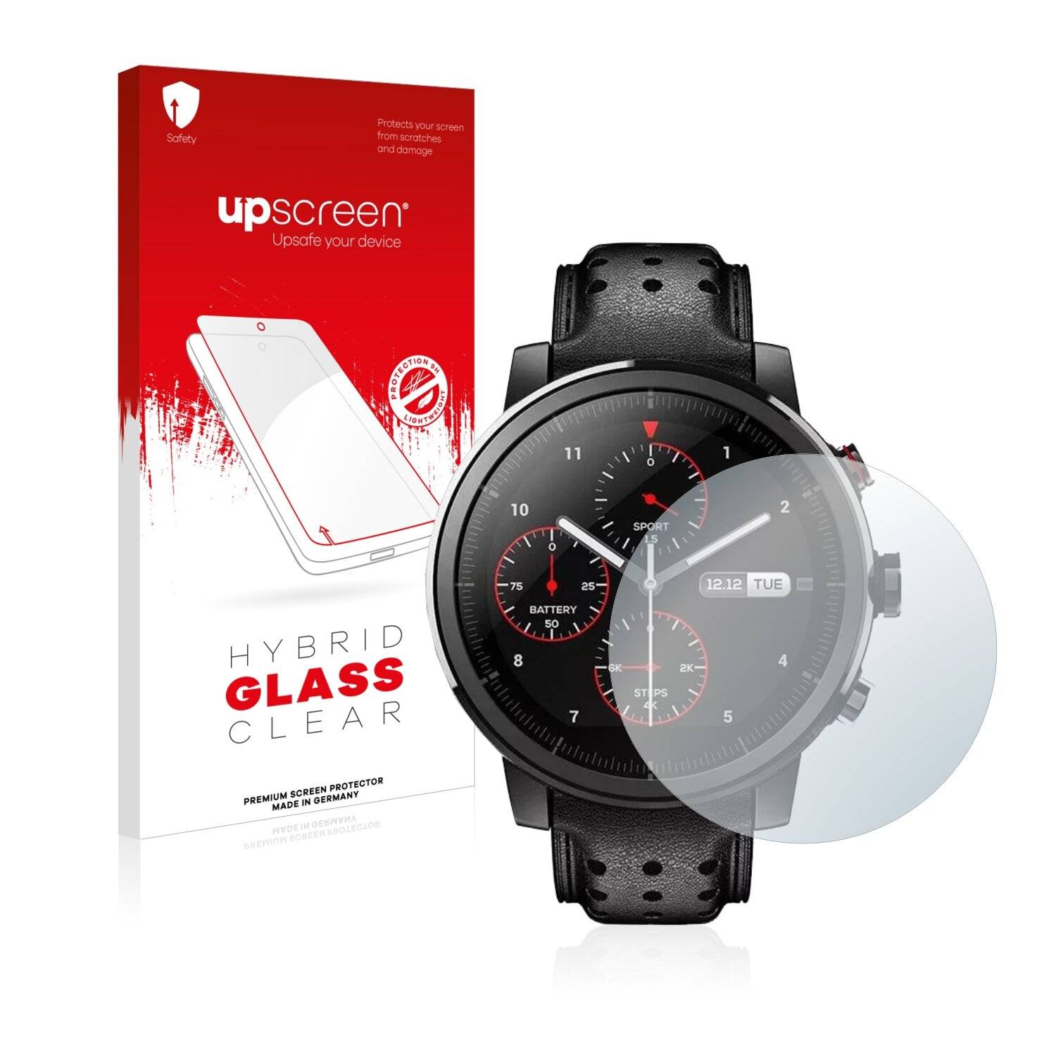 upscreen Hybrid Glass Clear Premium Schutzglas Folie für Umidigi Uwatch