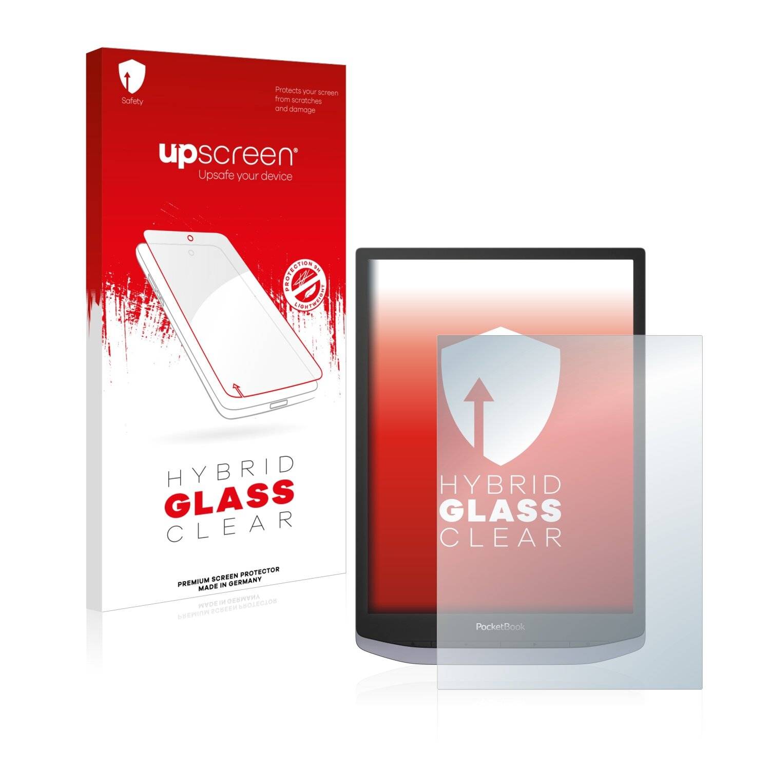 upscreen Hybrid Glass Clear Premium Schutzglas Folie für PocketBook InkPad