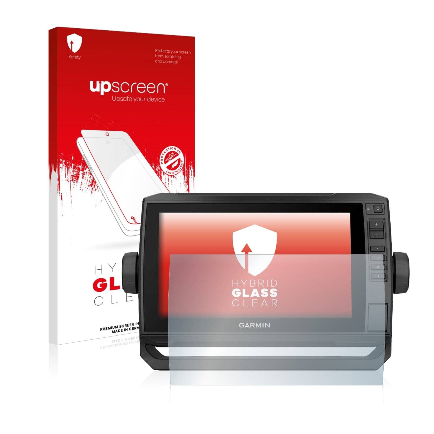 upscreen Hybrid Glass Clear Premium Schutzglas Folie für Garmin echoMAP UHD