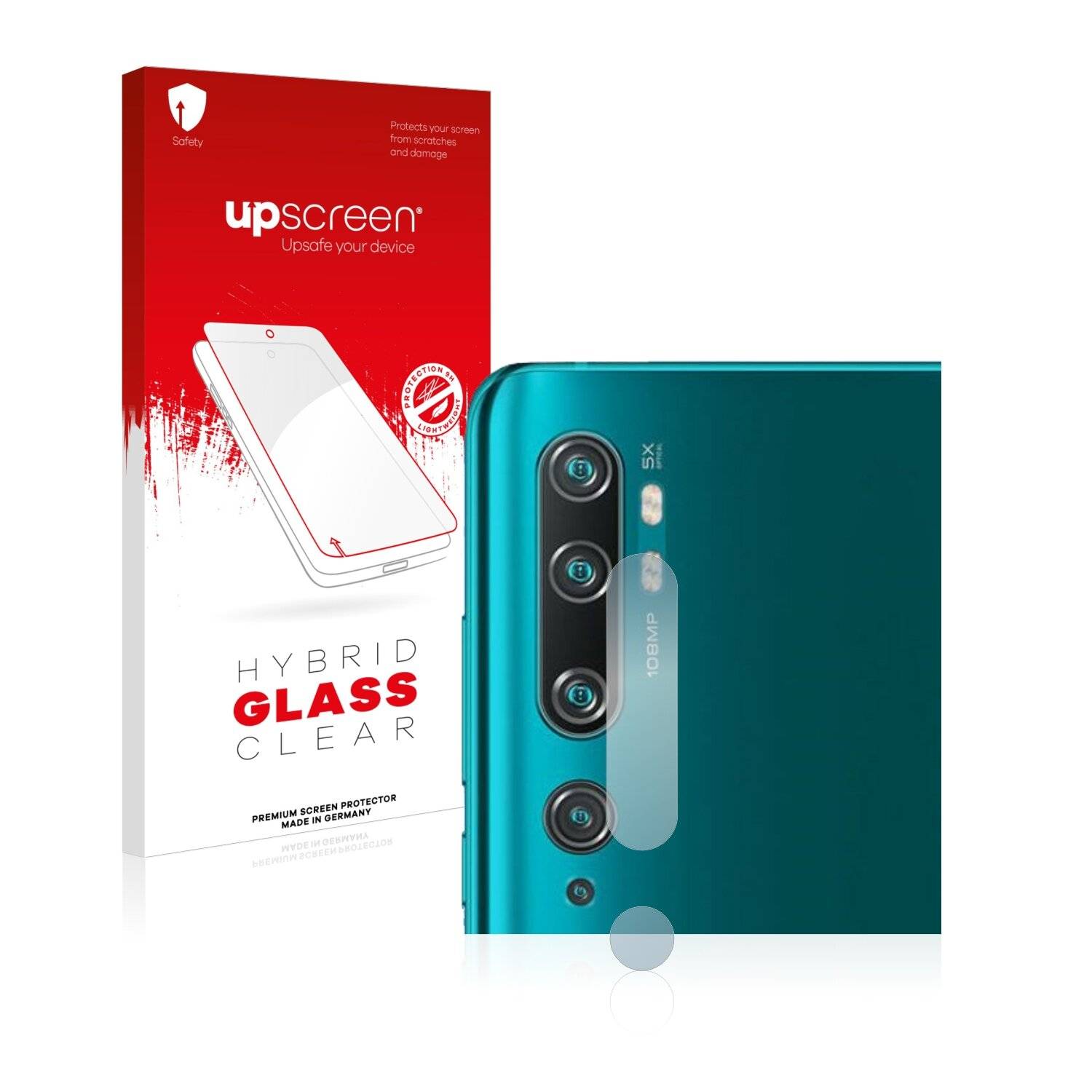 upscreen Hybrid Glass Clear Premium Schutzglas Folie für Xiaomi Mi Note 10 Pro (NUR