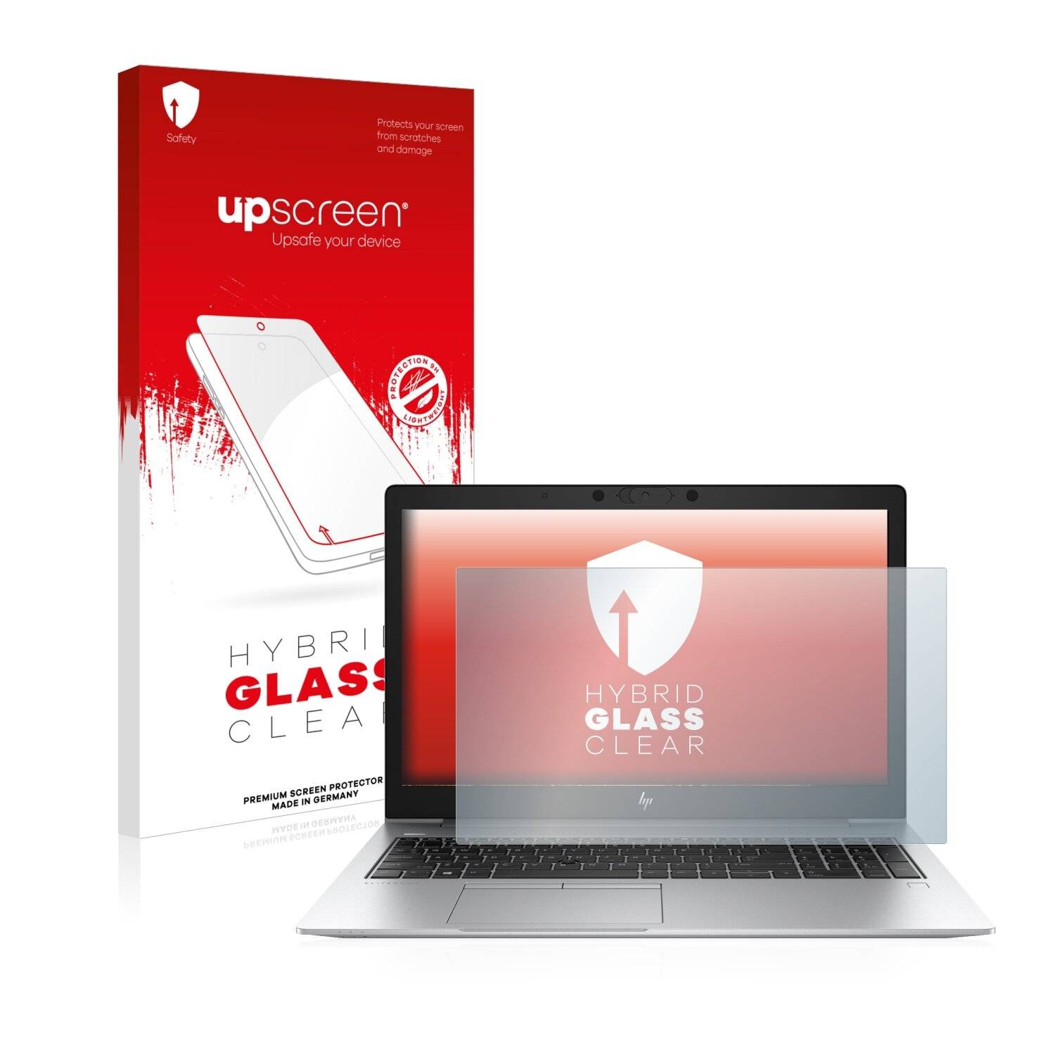 upscreen Hybrid Glass Clear Premium Schutzglas Folie für HP EliteBook 850