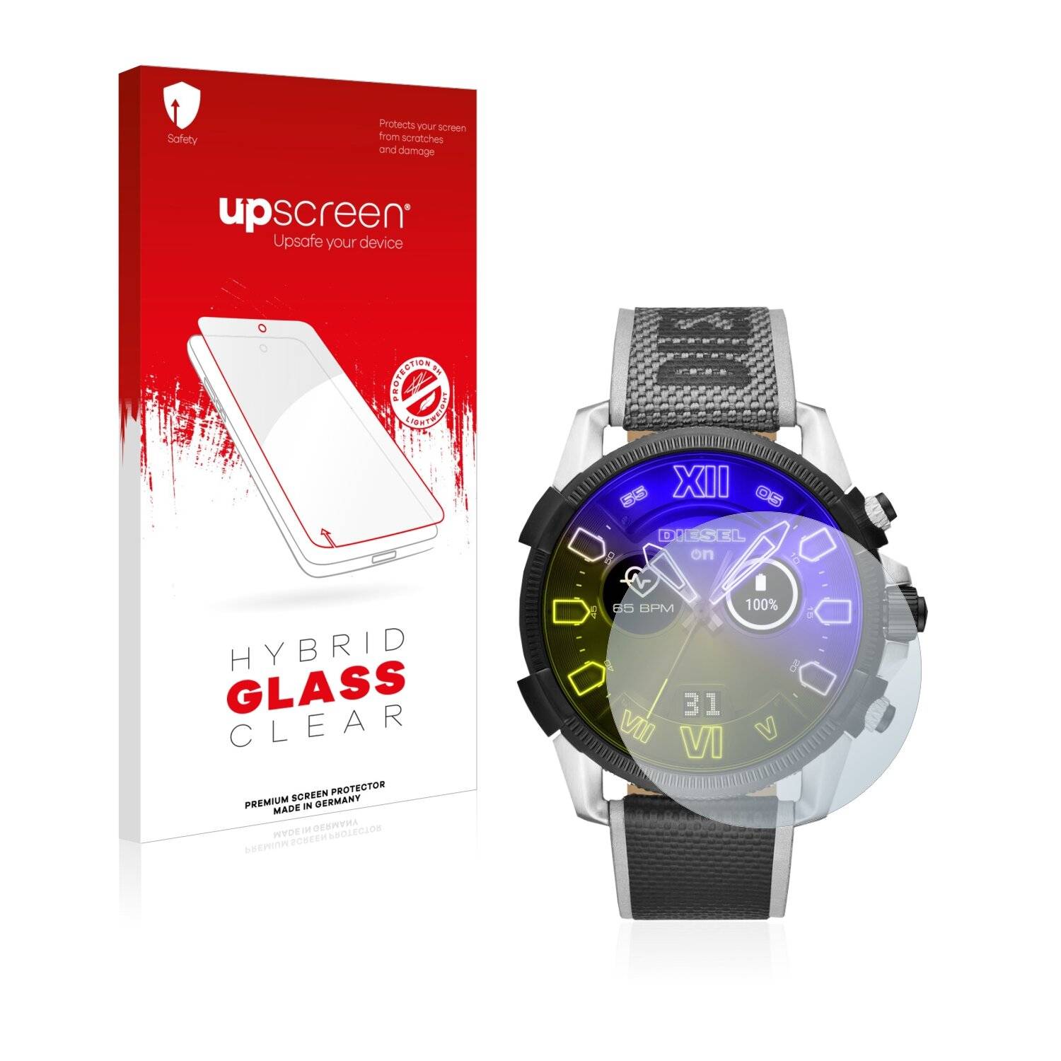 upscreen Hybrid Glass Clear Premium Schutzglas Folie für Diesel