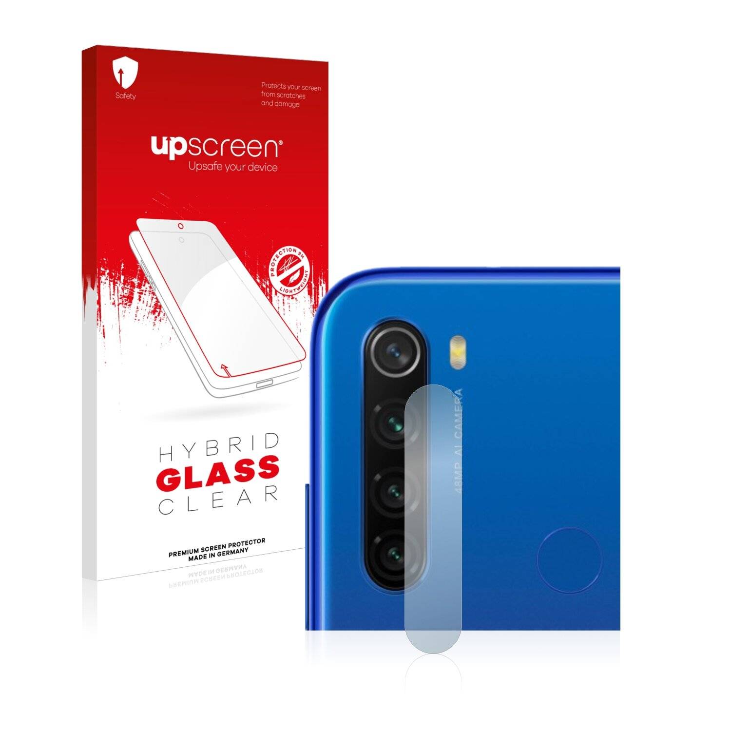 upscreen Hybrid Glass Clear Premium Schutzglas Folie für Xiaomi Redmi Note 8T (NUR