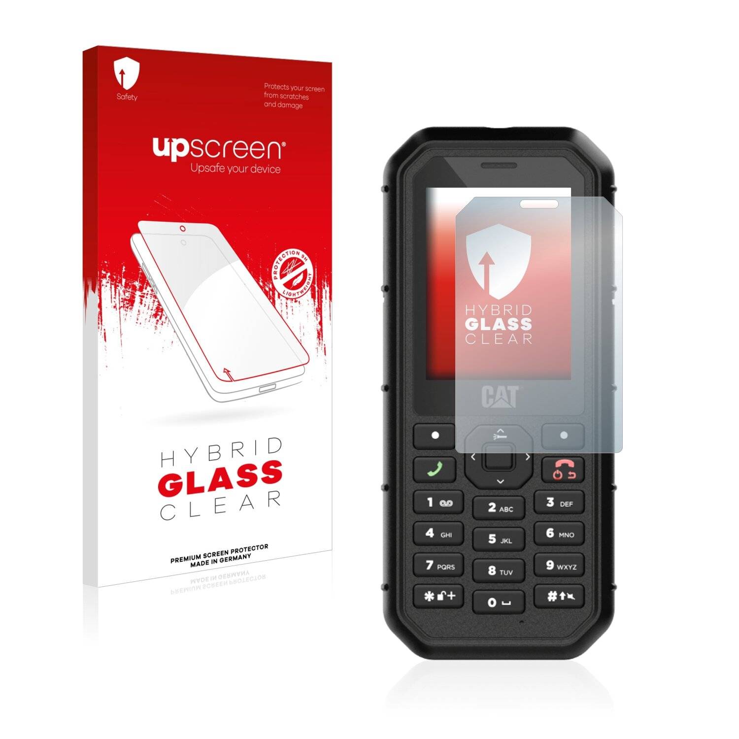 upscreen Hybrid Glass Clear Premium Schutzglas Folie für Caterpillar Cat