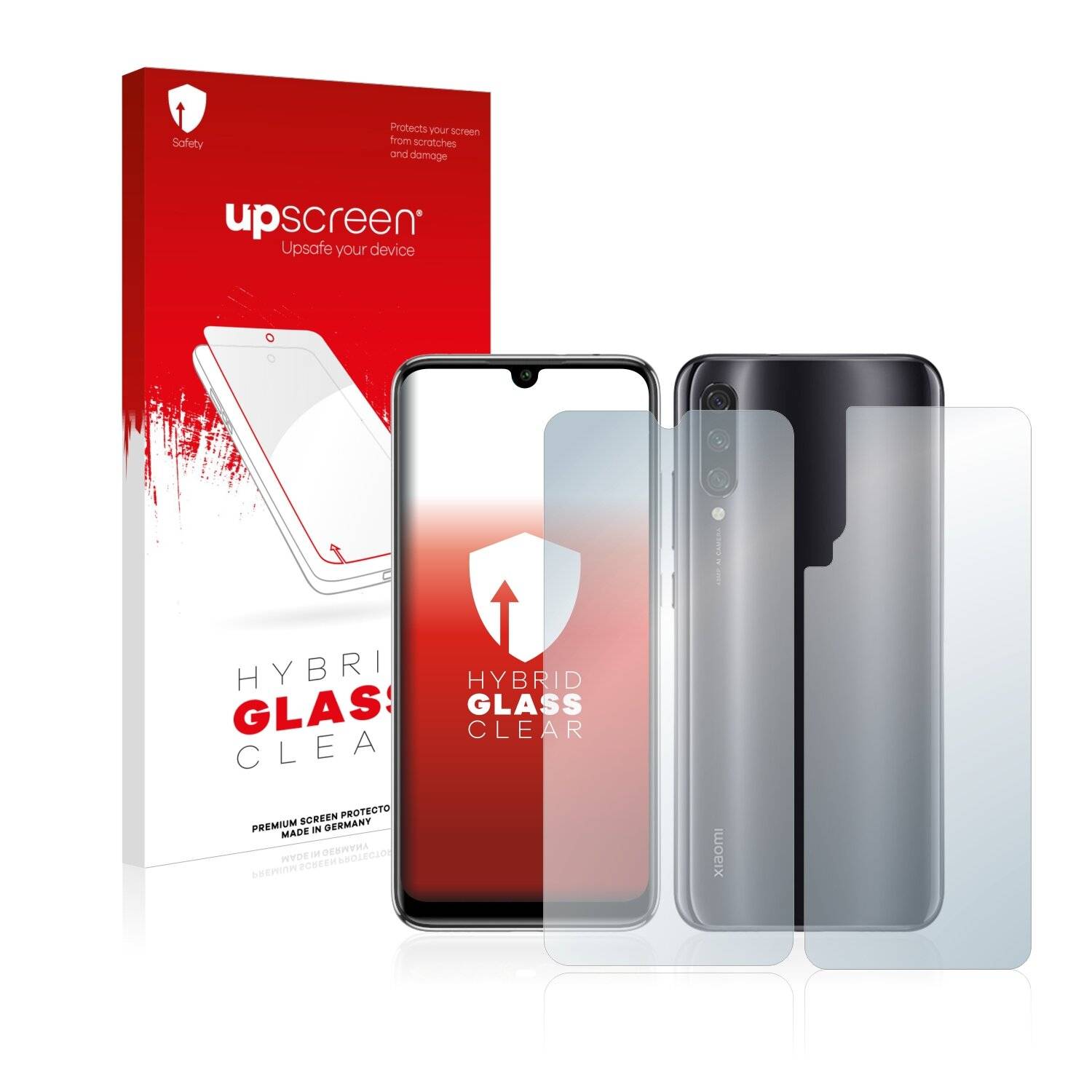 upscreen Hybrid Glass Clear Premium Schutzglas Folie für Xiaomi Mi A3 (Vorder +