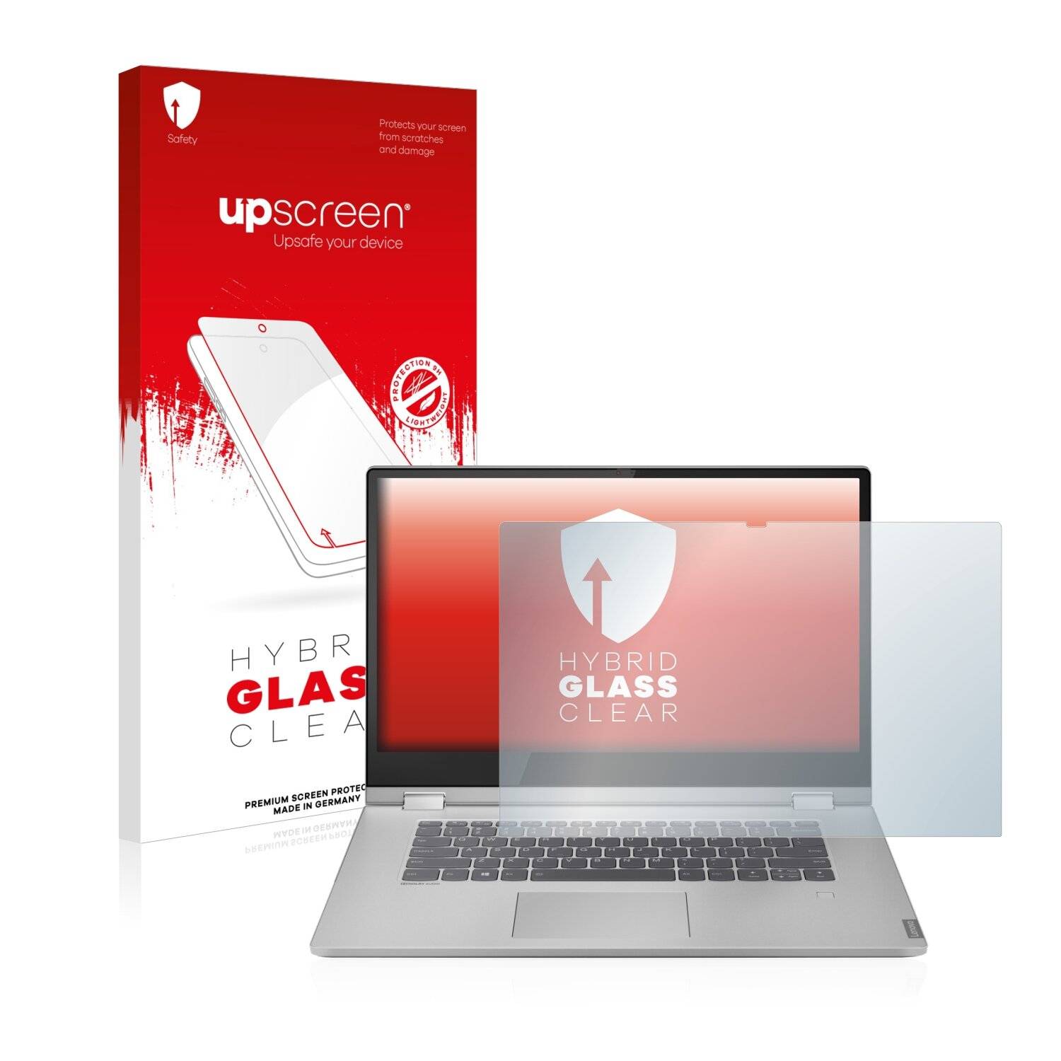 upscreen Hybrid Glass Clear Premium Schutzglas Folie für Lenovo IdeaPad C340