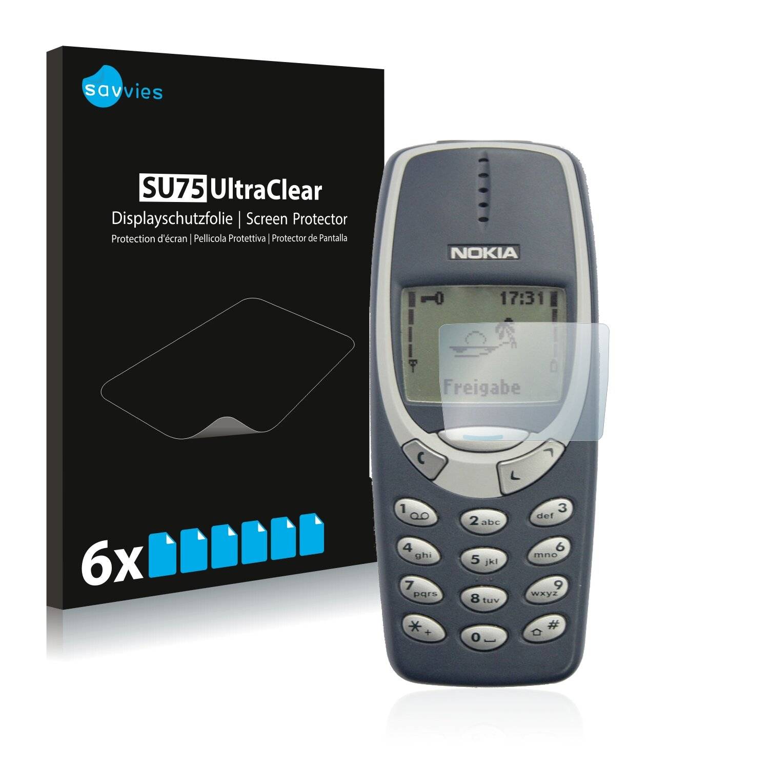 6x Savvies SU75 Displayschutzfolie für Nokia 3310