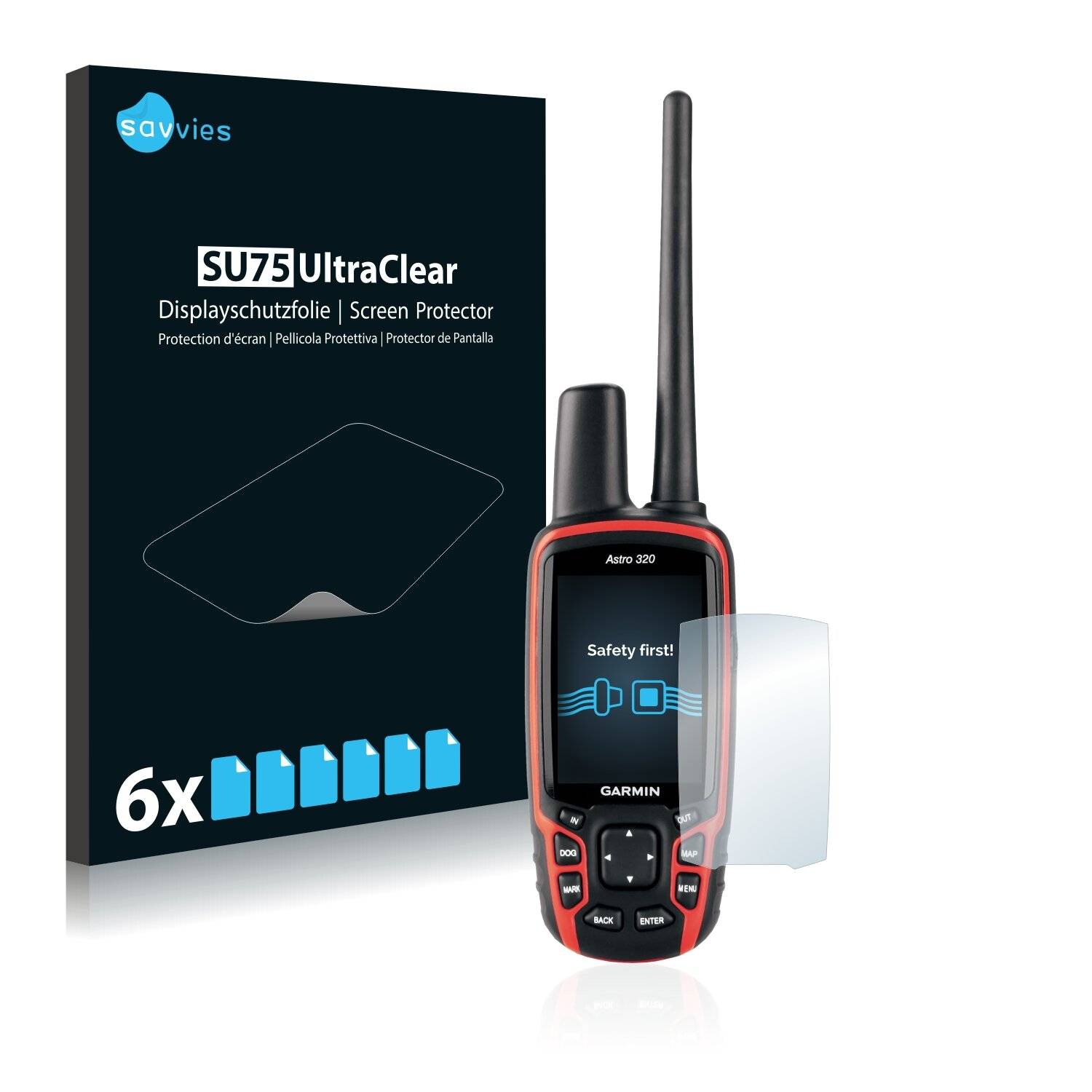 6x Savvies SU75 Displayschutzfolie für Garmin Astro