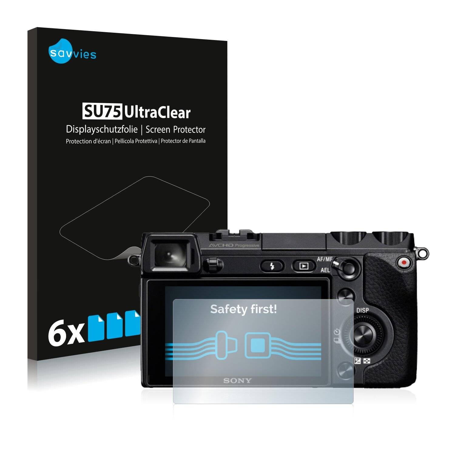 6x Savvies SU75 Displayschutzfolie für Sony Alpha