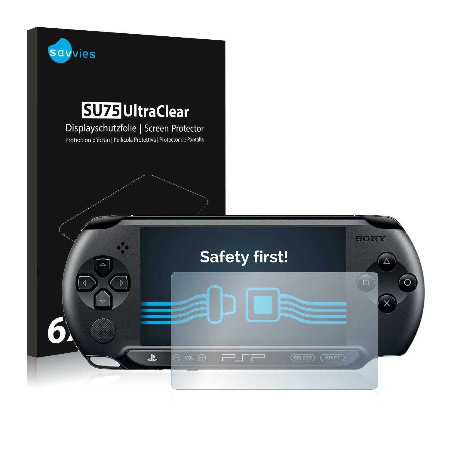 6x Savvies SU75 Displayschutzfolie für Sony PSP
