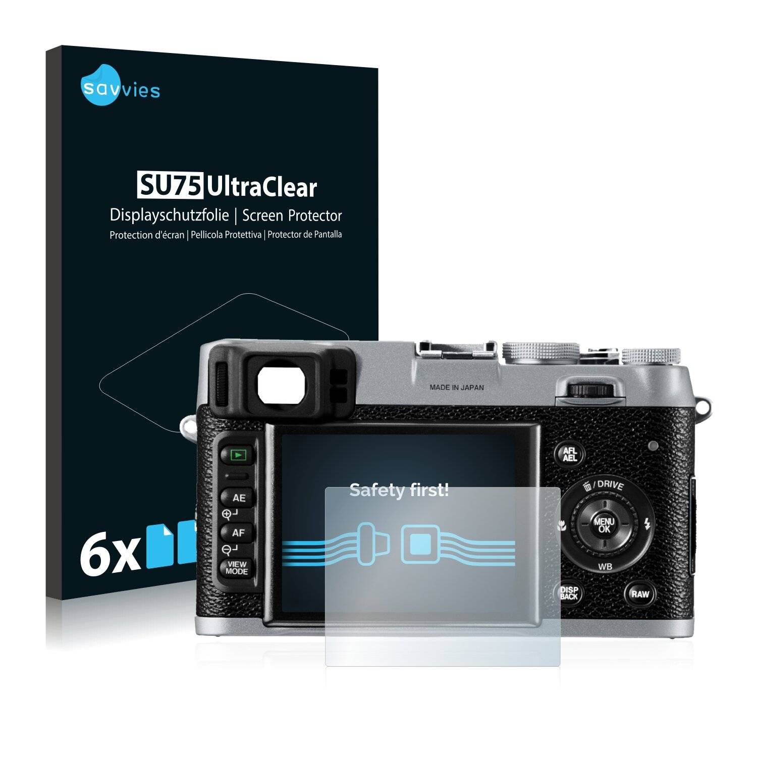 6x Savvies SU75 Displayschutzfolie für Fujifilm FinePix