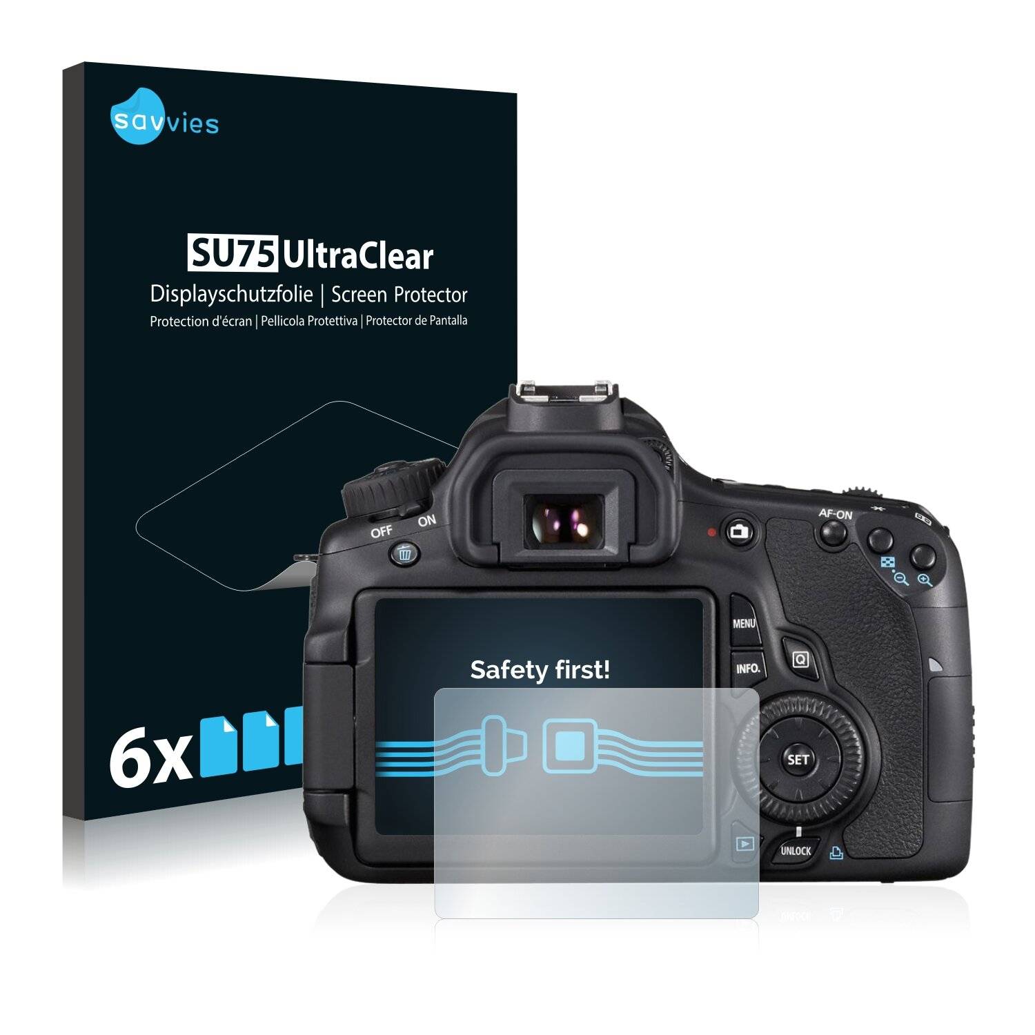 6x Savvies SU75 Displayschutzfolie für Canon EOS