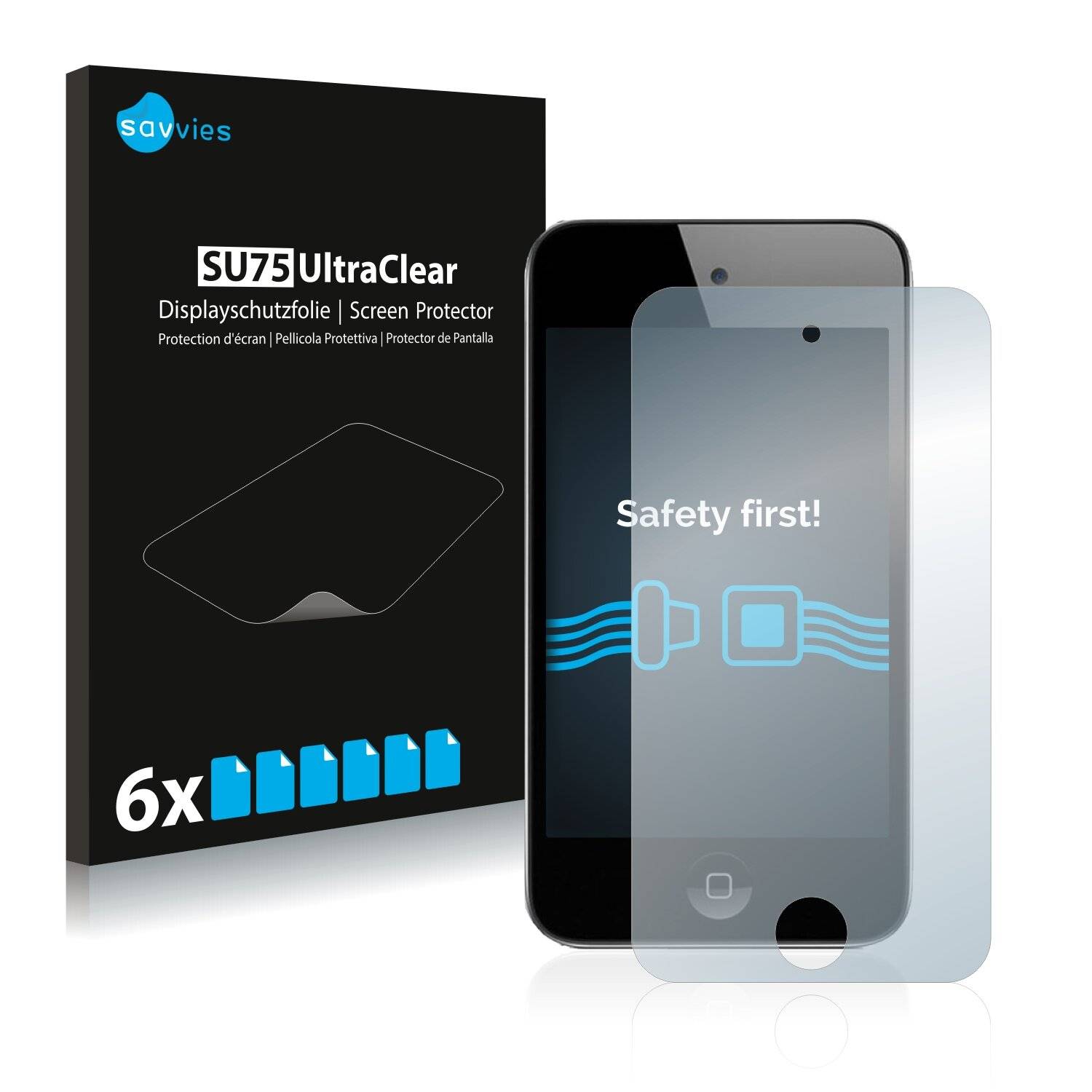 6x Savvies SU75 Displayschutzfolie für Apple iPod Touch (4.
