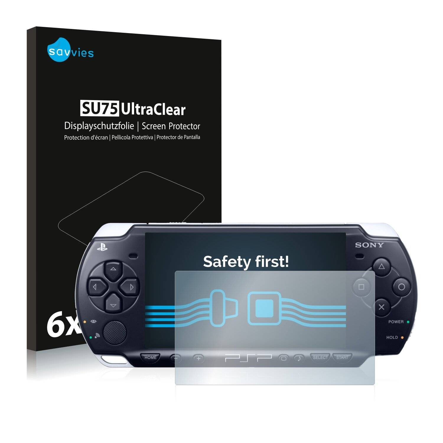 6x Savvies SU75 Displayschutzfolie für Sony PSP