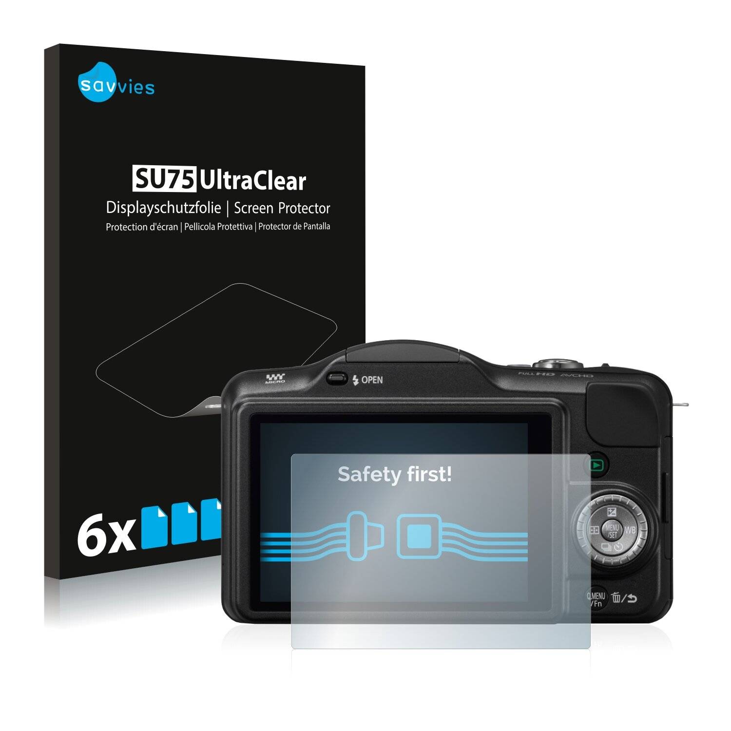 6x Savvies SU75 Displayschutzfolie für Panasonic Lumix
