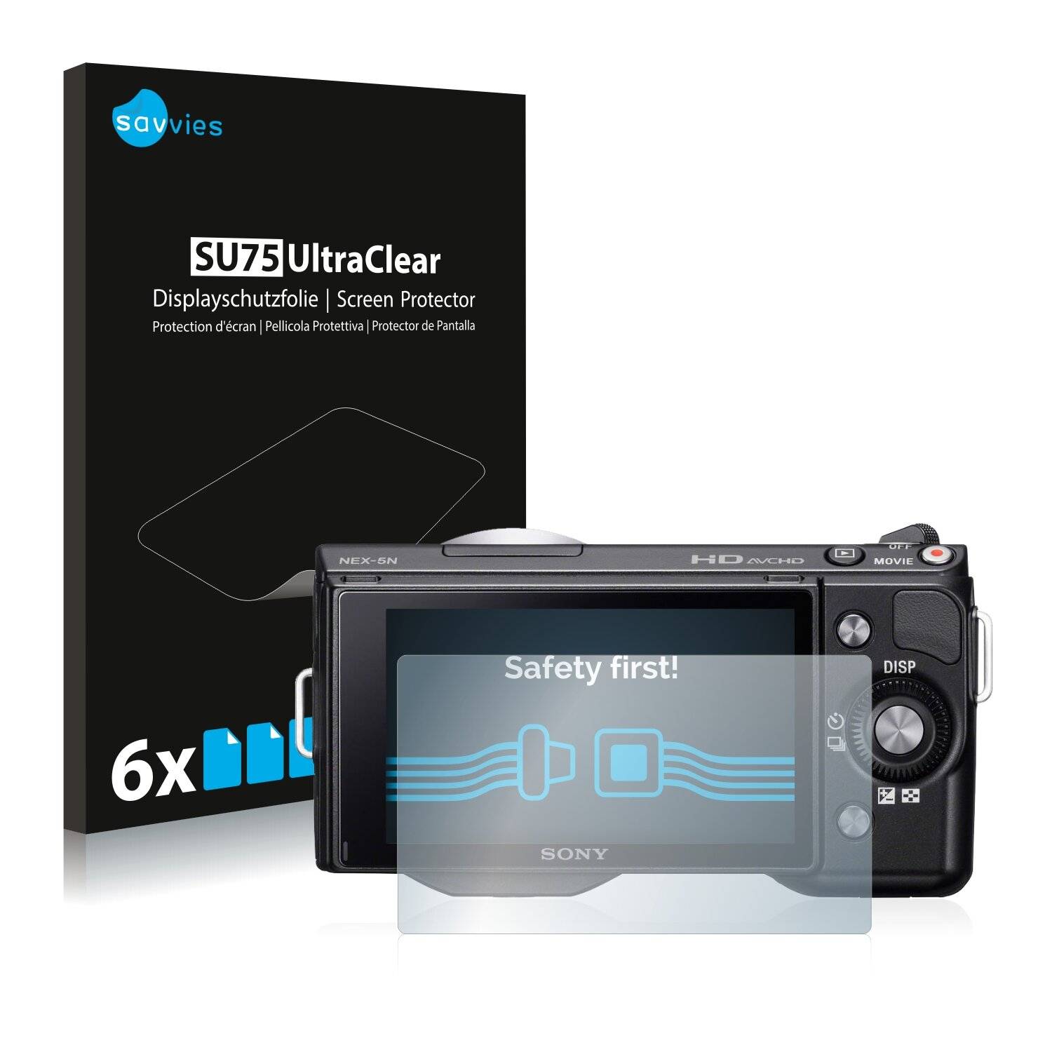6x Savvies SU75 Displayschutzfolie für Sony Alpha