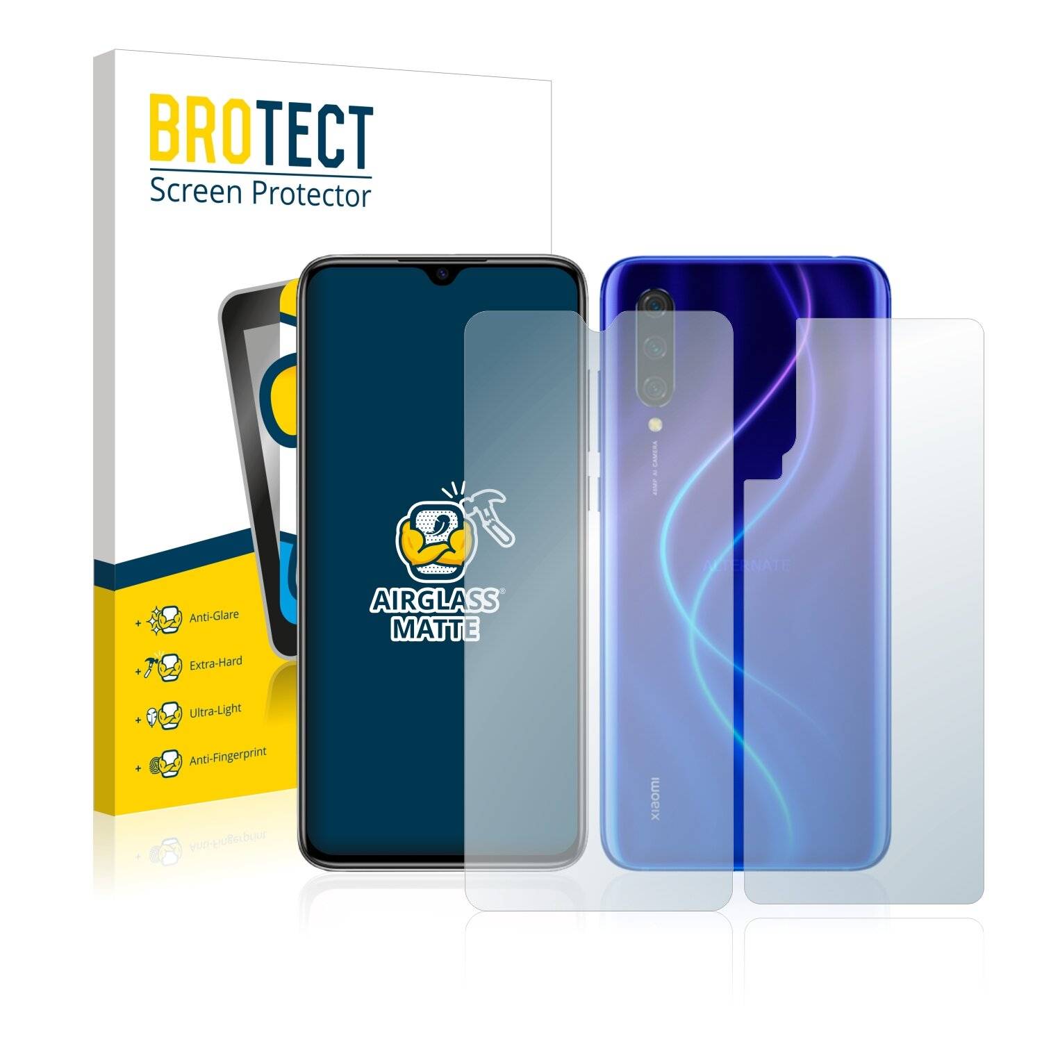 BROTECT AirGlass Matte Schutzglas Folie für Xiaomi Mi 9 Lite (Vorder +
