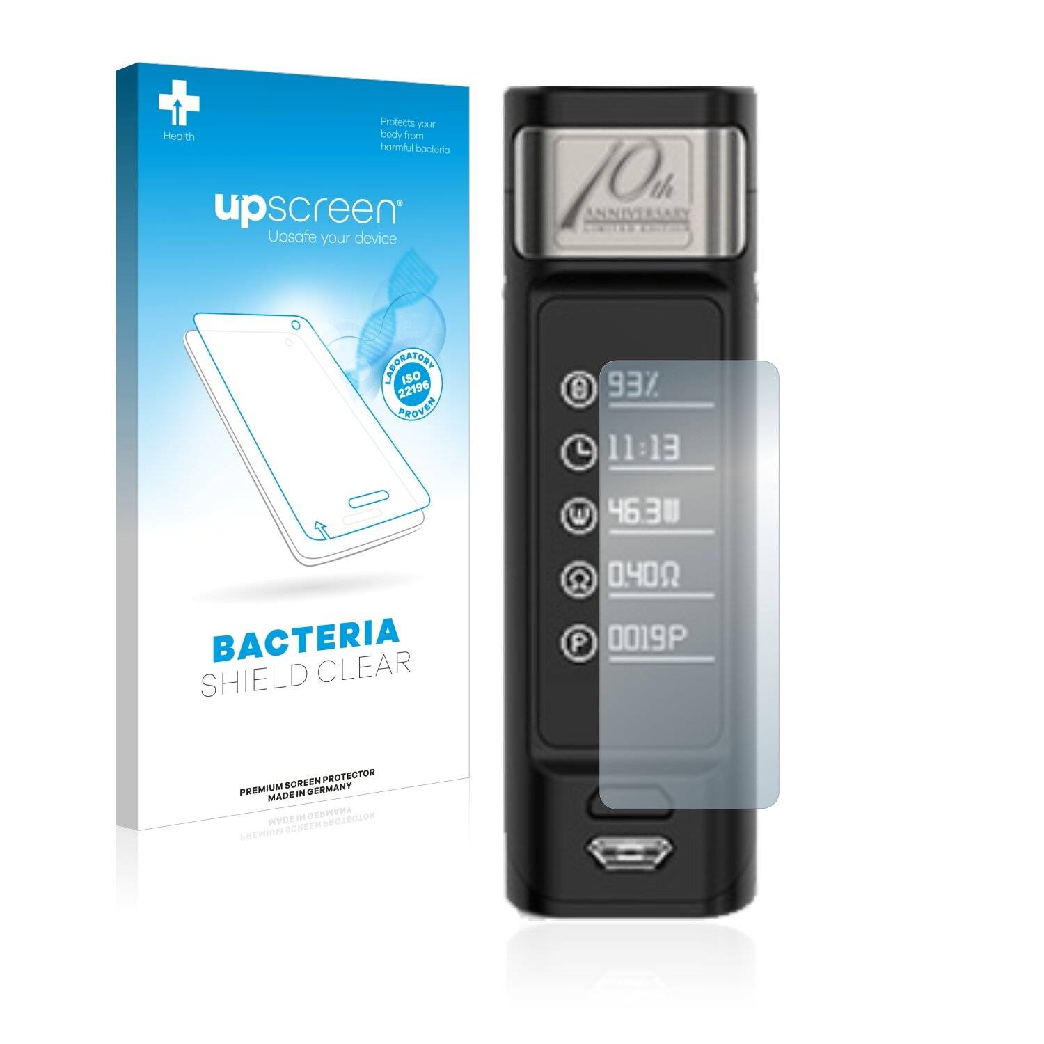upscreen Bacteria Shield Clear Premium Antibakterielle Displayschutzfolie für Joyetech