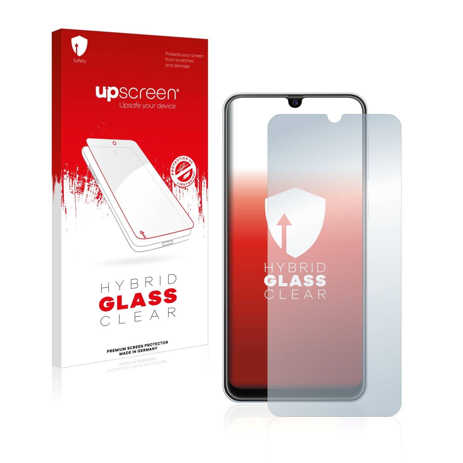 upscreen Hybrid Glass Clear Premium Schutzglas Folie für Samsung Galaxy