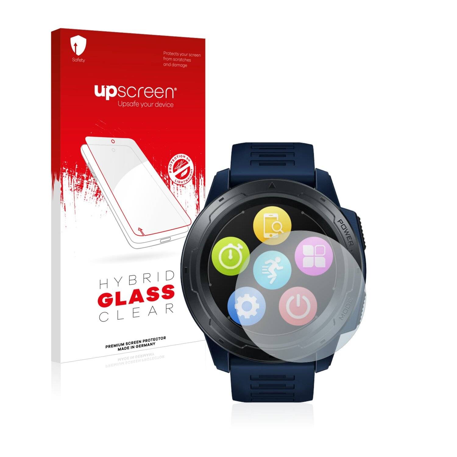 upscreen Hybrid Glass Clear Premium Schutzglas Folie für Zeblaze Vibe 5