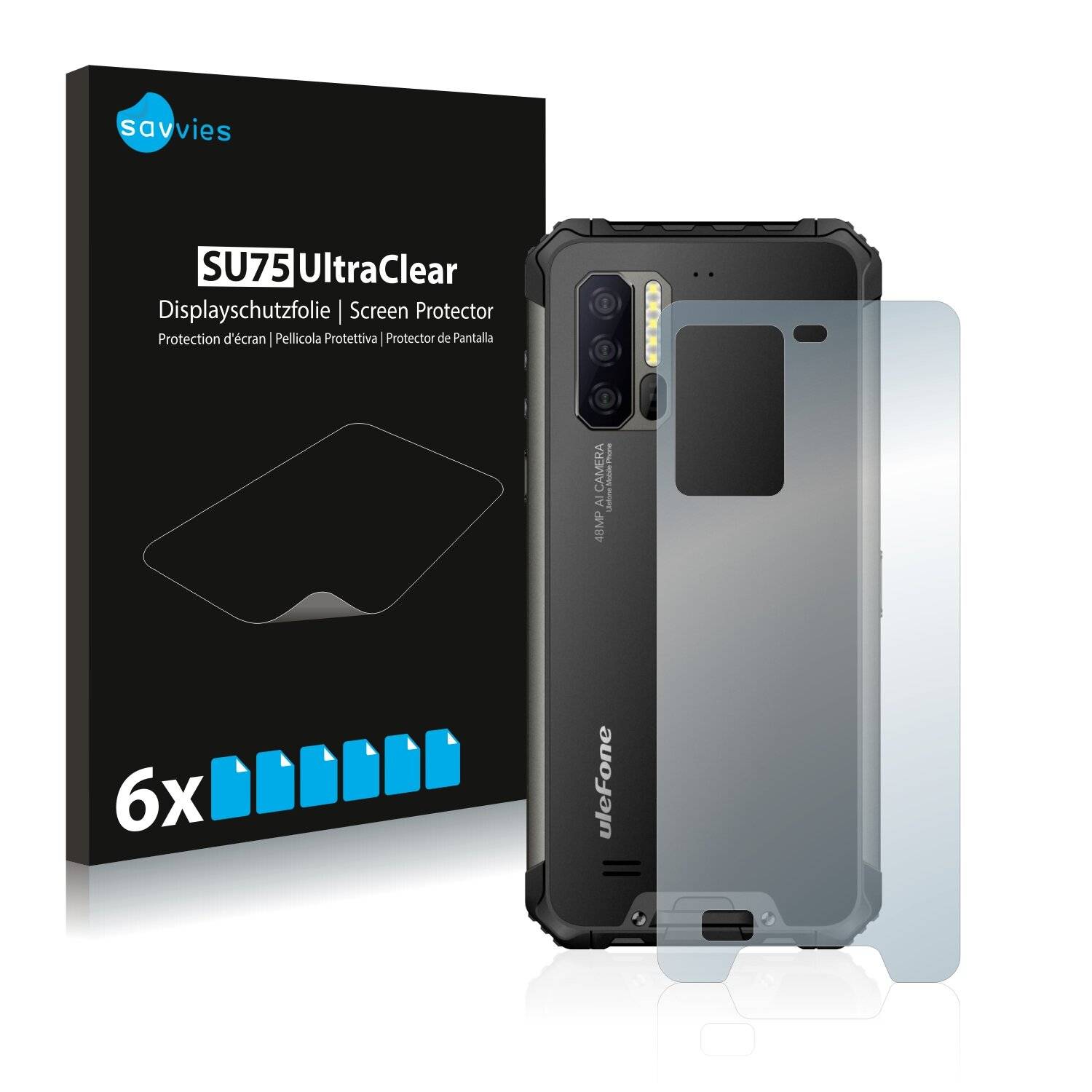 6x Savvies SU75 Displayschutzfolie für Ulefone Armor 7