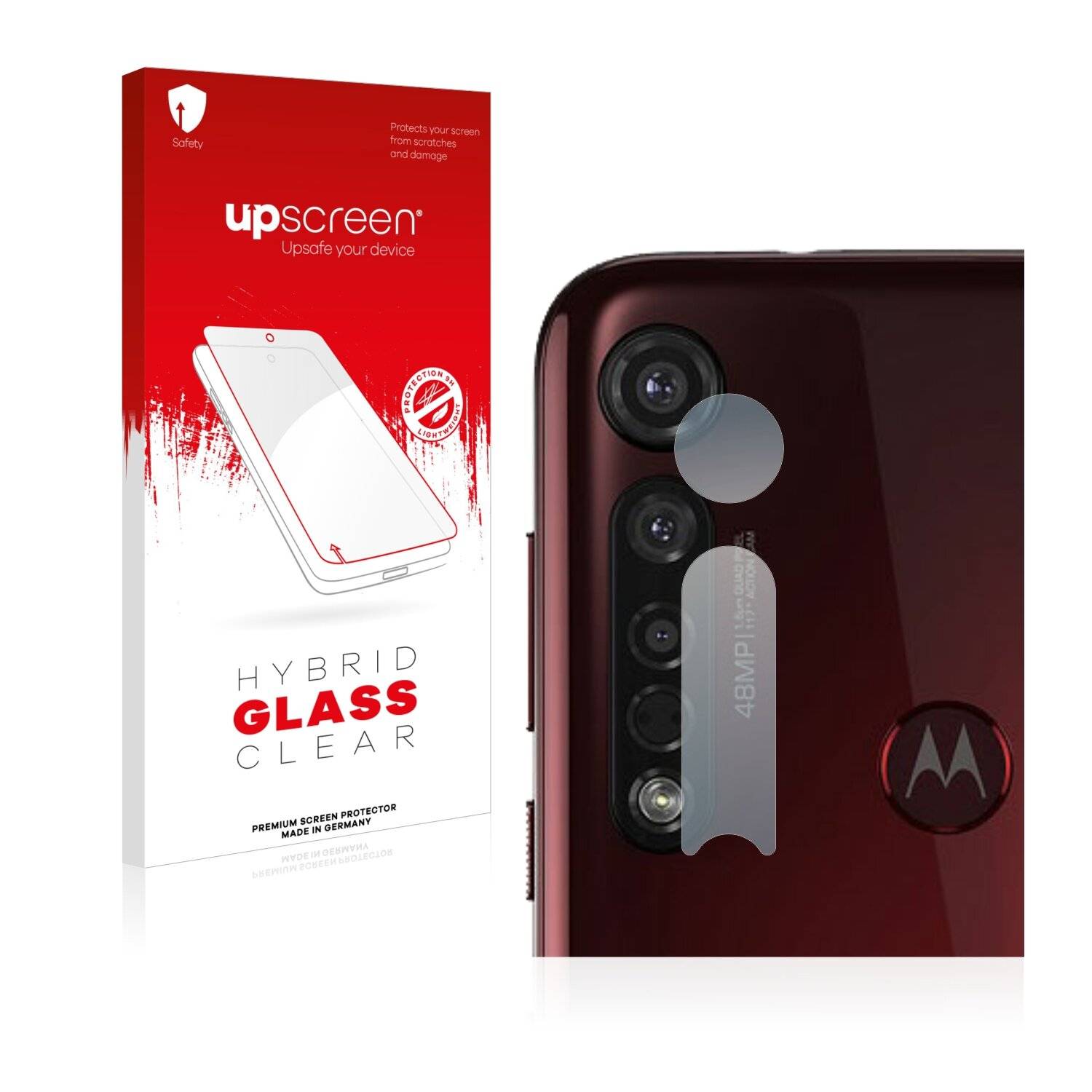 upscreen Hybrid Glass Clear Premium Schutzglas Folie für Motorola Moto G8 Plus (NUR
