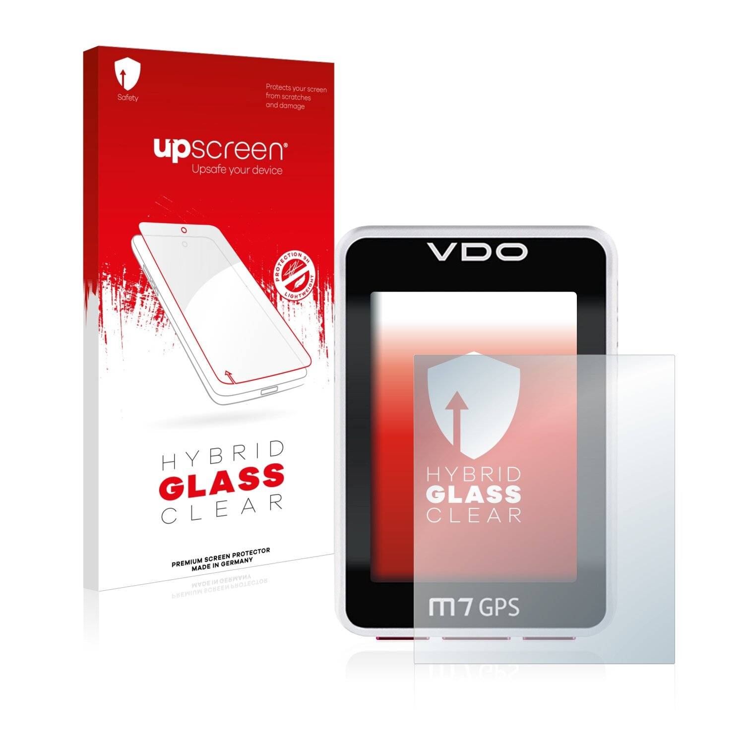 upscreen Hybrid Glass Clear Premium Schutzglas Folie für VDO M7